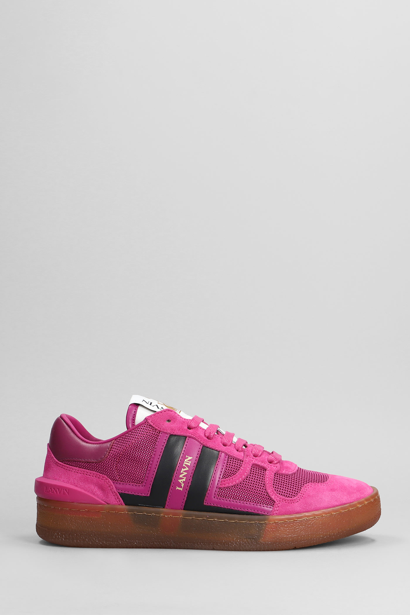 Shop Lanvin Clay Sneakers In Fuxia Leather