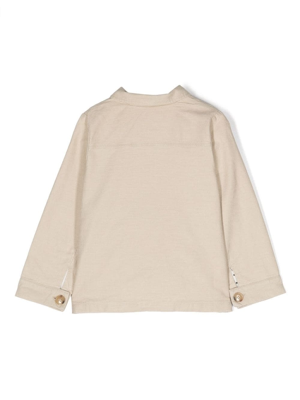 Shop Bonton Cotton Jacket With Embroidered Logo In Beige