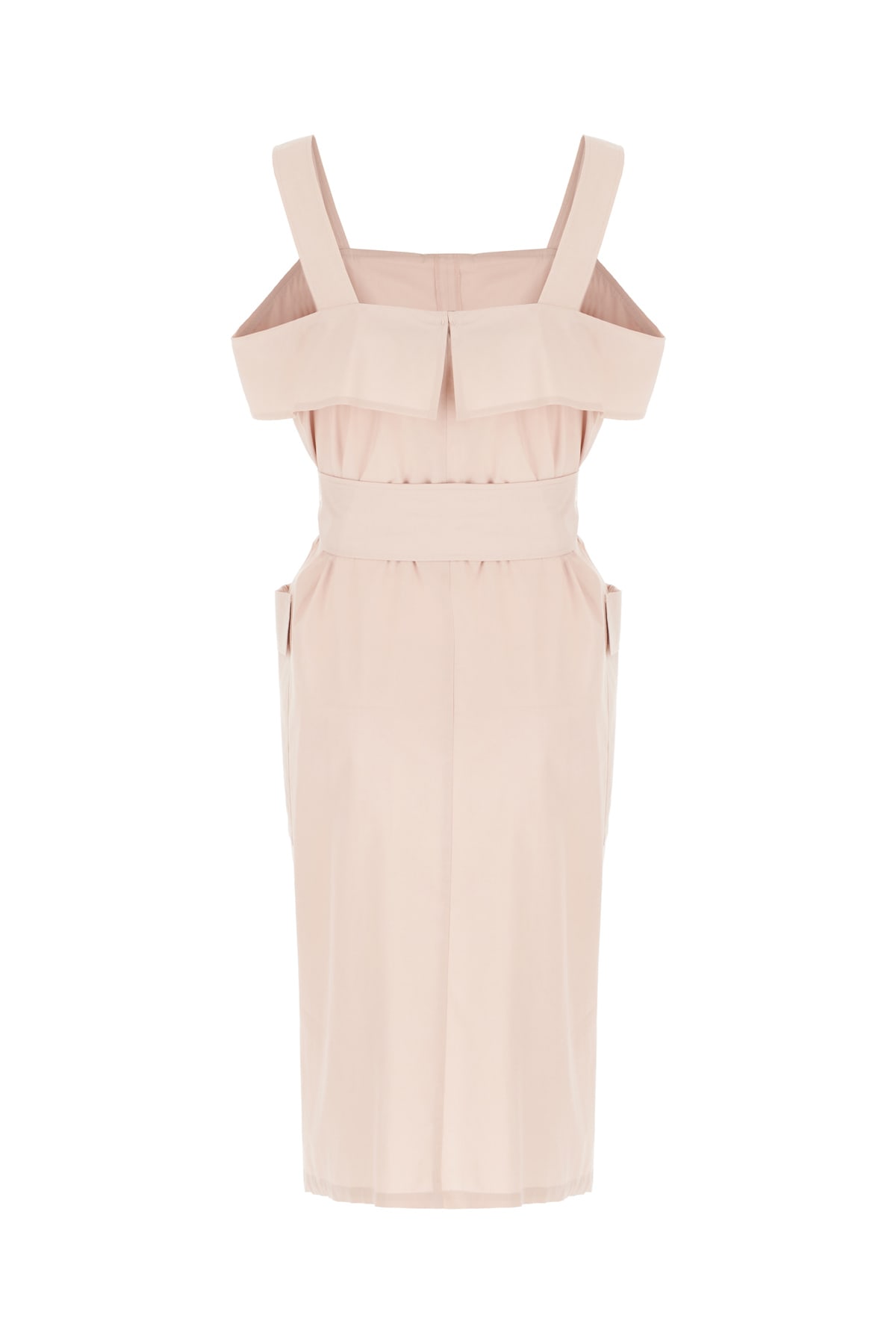 Weekend Max Mara Cotton Dress Belted Waist In Neutral