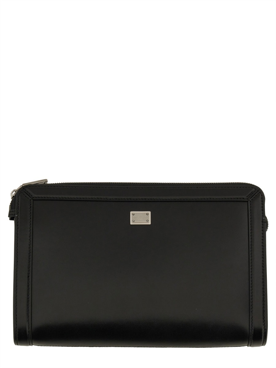 Shop Dolce & Gabbana Pouch With Logo In Black