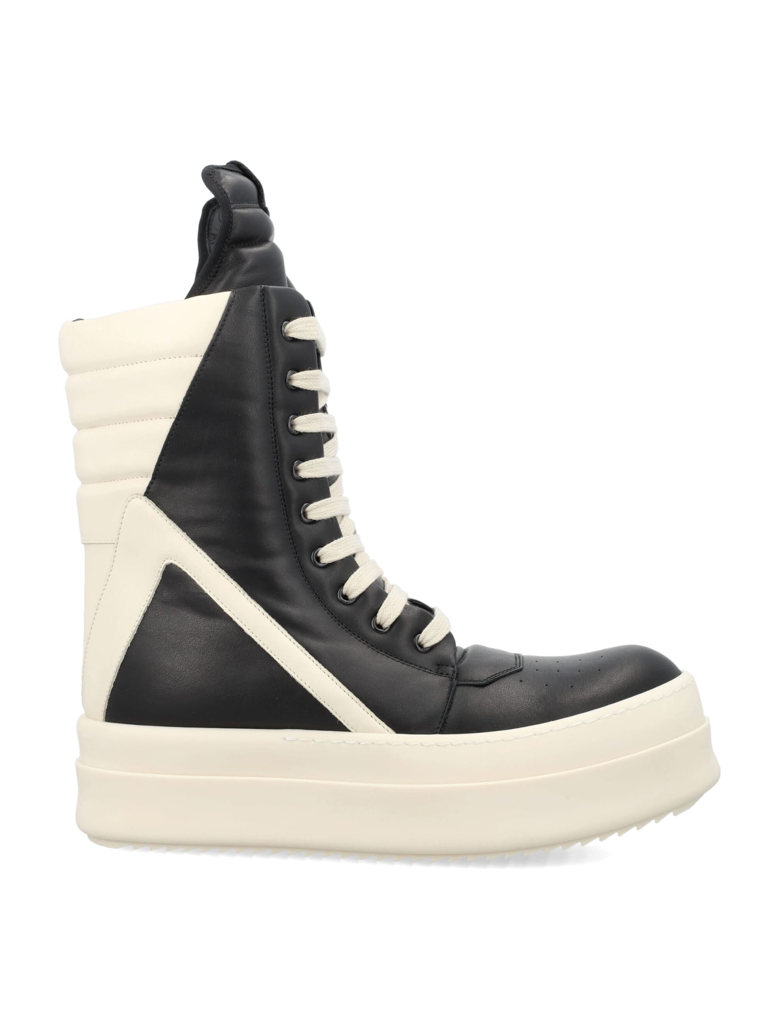 Shop Rick Owens Mega Geobasket Sneakers In Black White