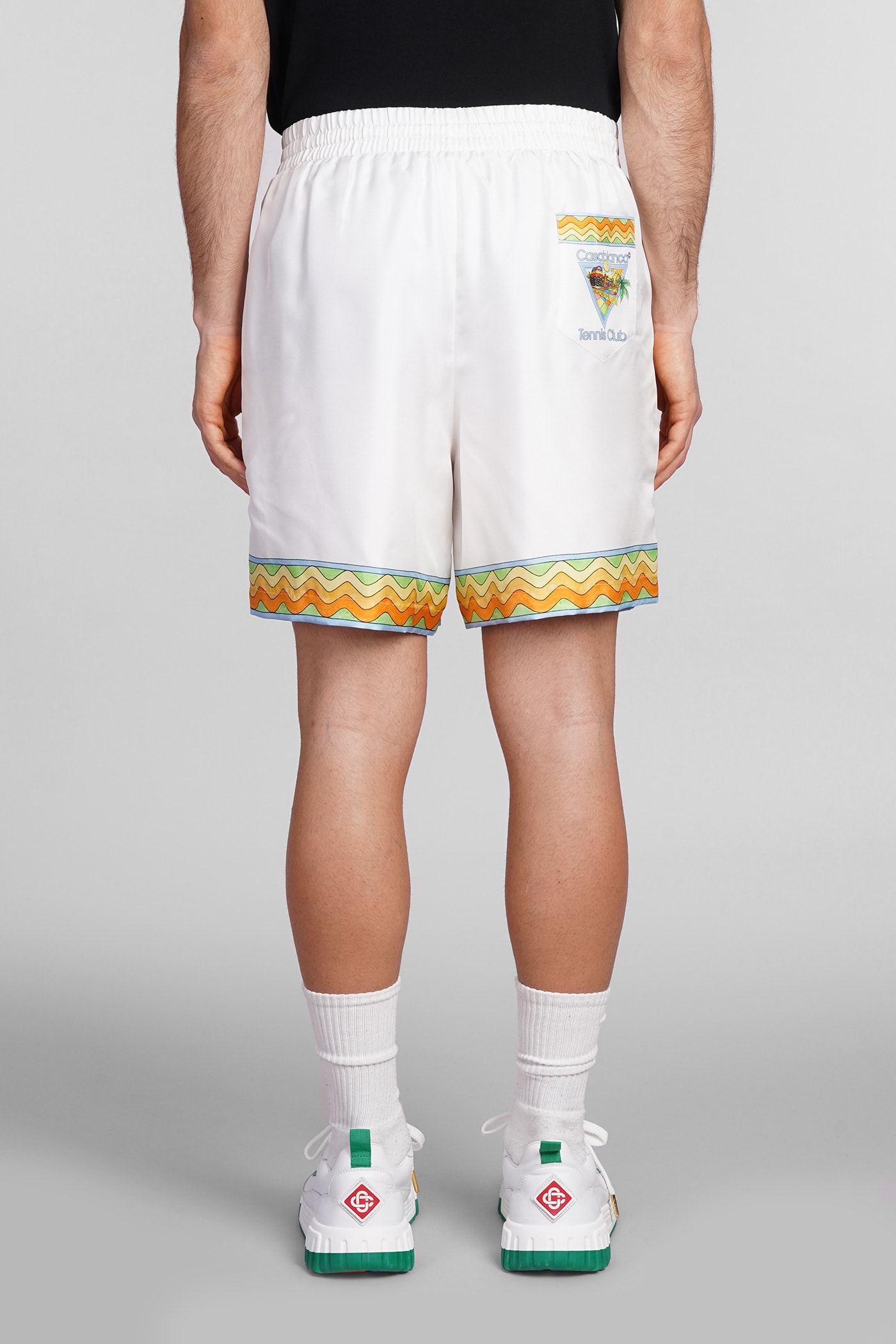 Shop Casablanca Shorts In White Silk