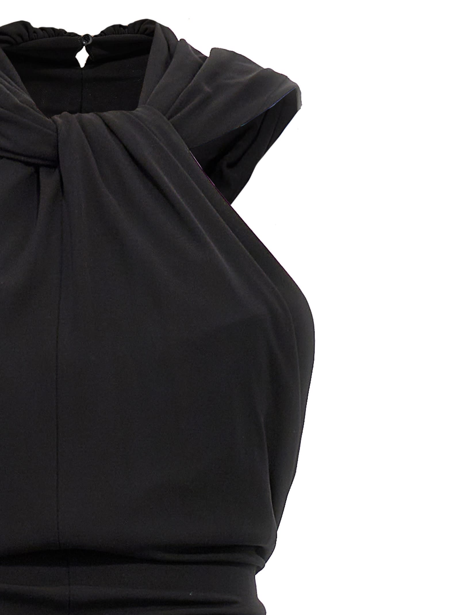 Saint Laurent Long Dress With Hood In Black