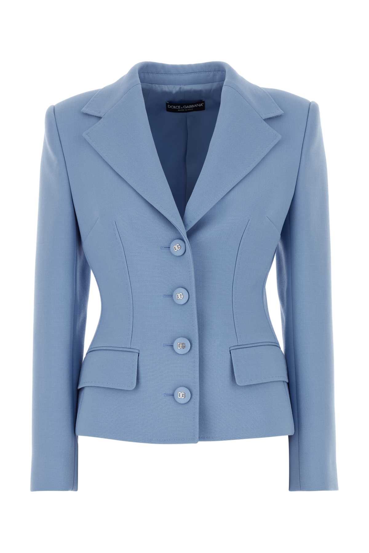 Shop Dolce & Gabbana Cerulean Crepe Blazer In Glicineviolachiari