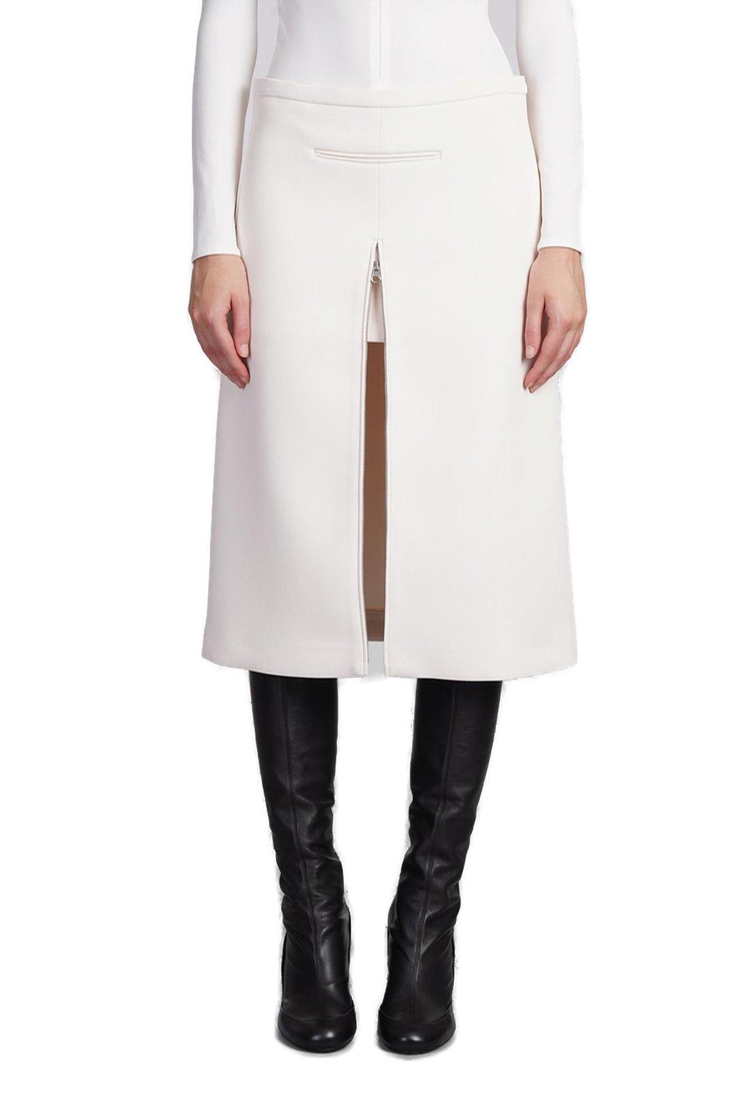 Courrèges Heritage Crepe-texture A-line Midi Skirt