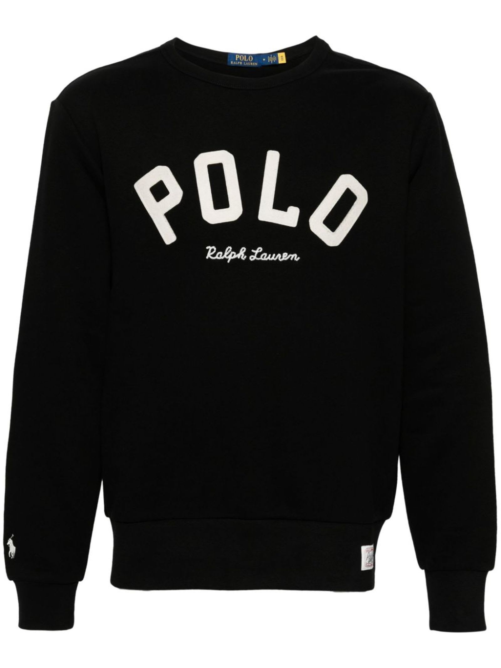 Shop Ralph Lauren Black Cotton Blend Sweatshirt