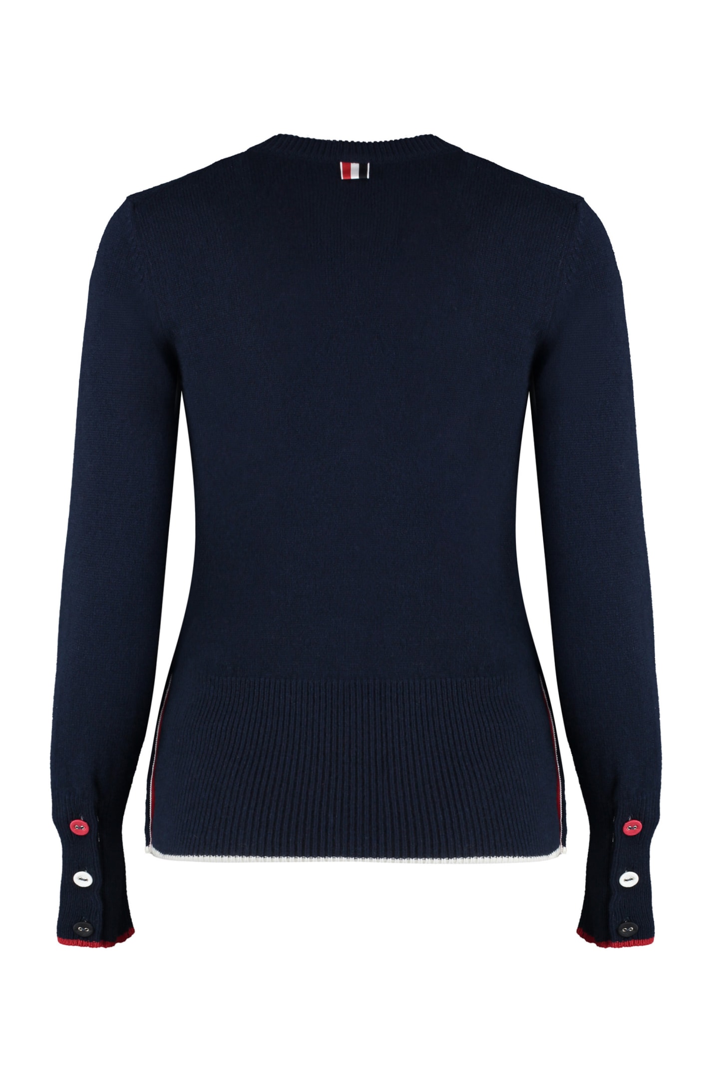 Shop Thom Browne Virgin Wool Crew-neck Sweater In Blue