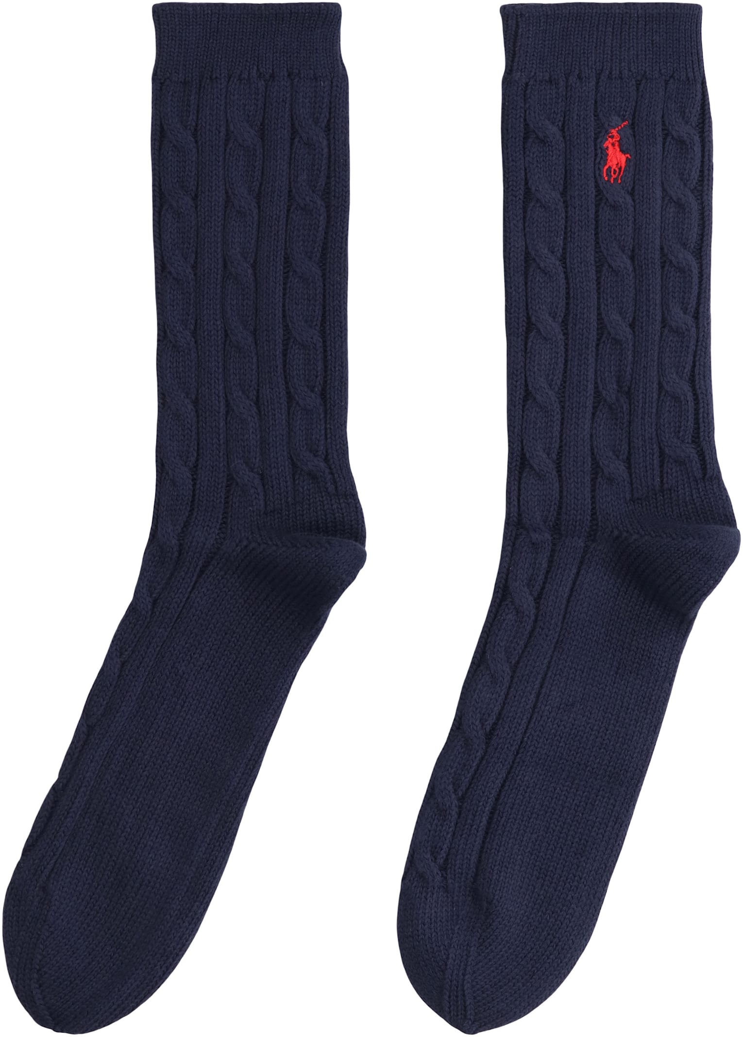 Polo Ralph Lauren Cotton Braided Socks In Blue