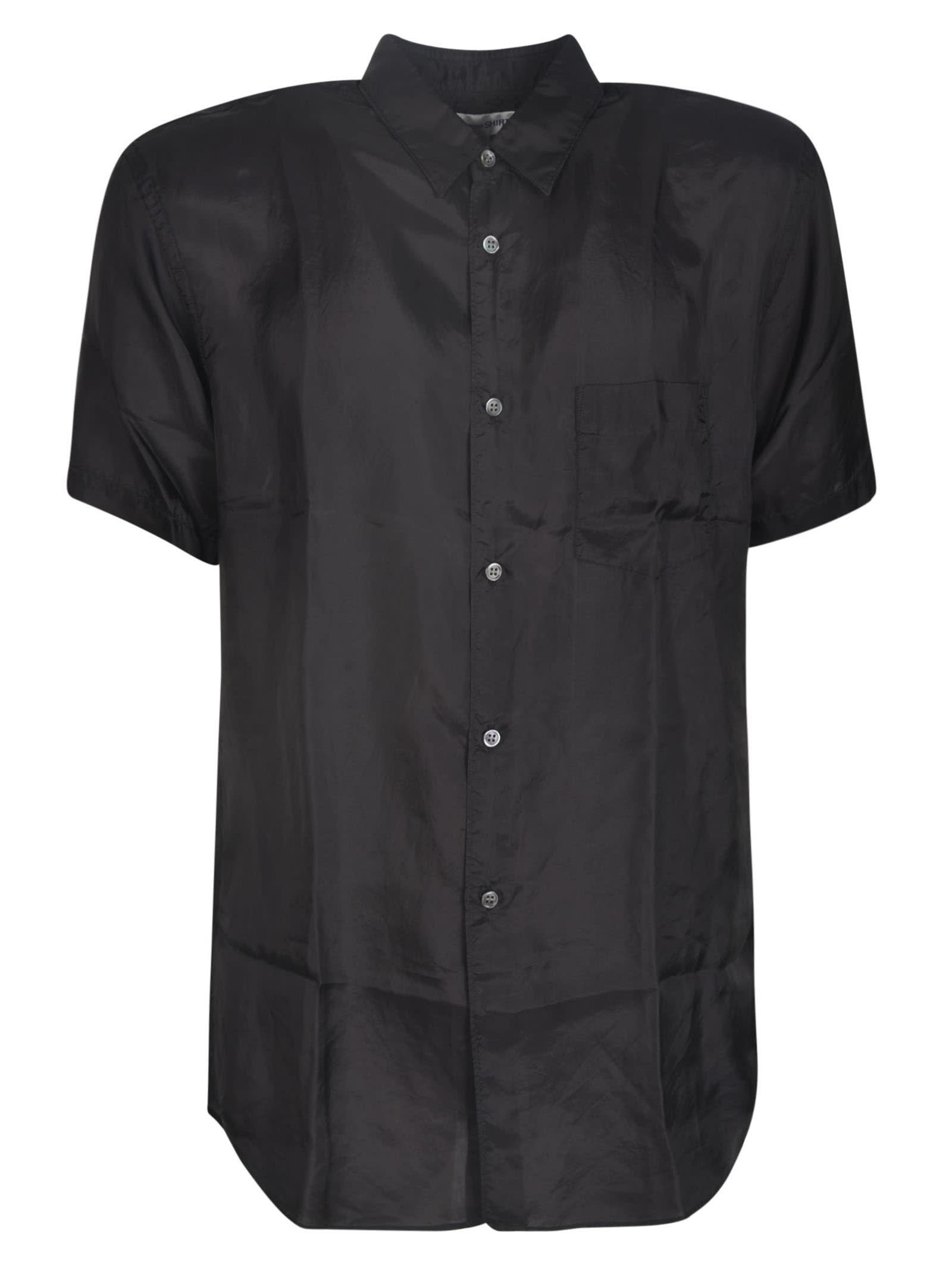 Shop Comme Des Garçons Shirt Patched Pocket Shortsleeved Plain Shirt In Black