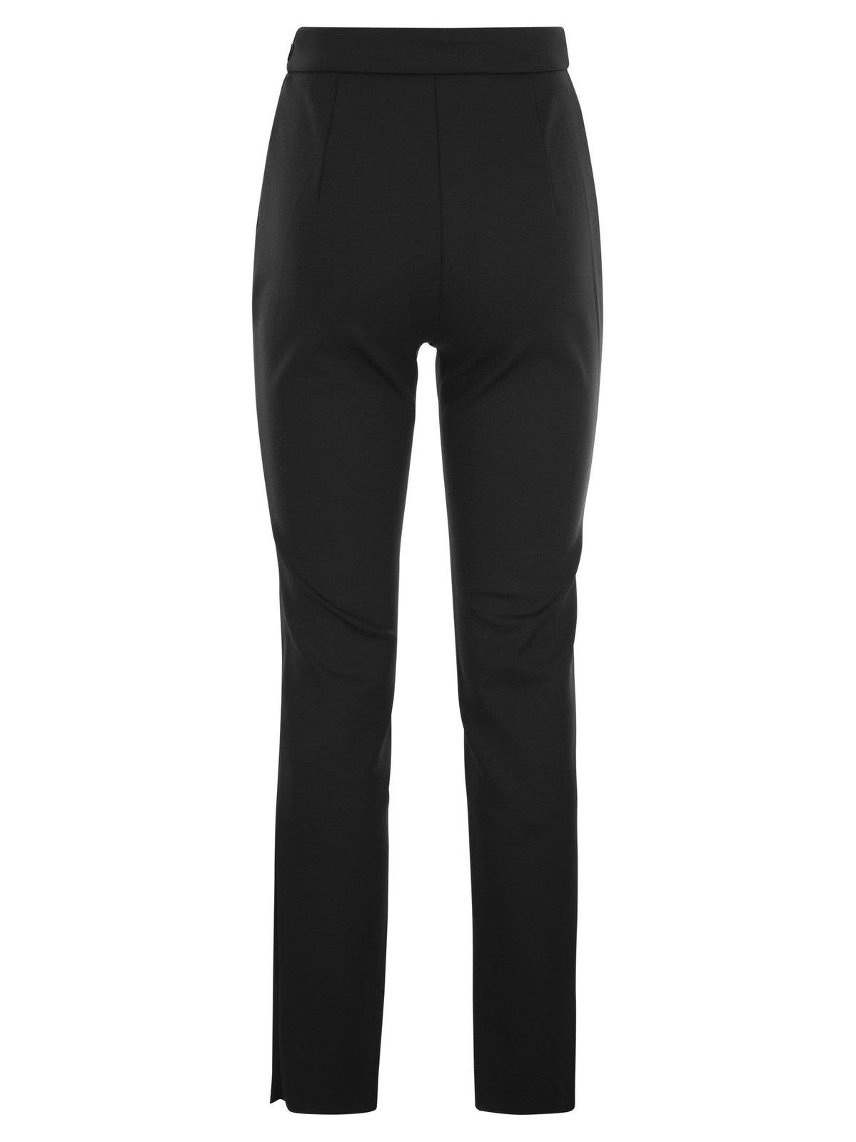 S Max Mara Conico High Waist Straight Leg Trousers In Nero