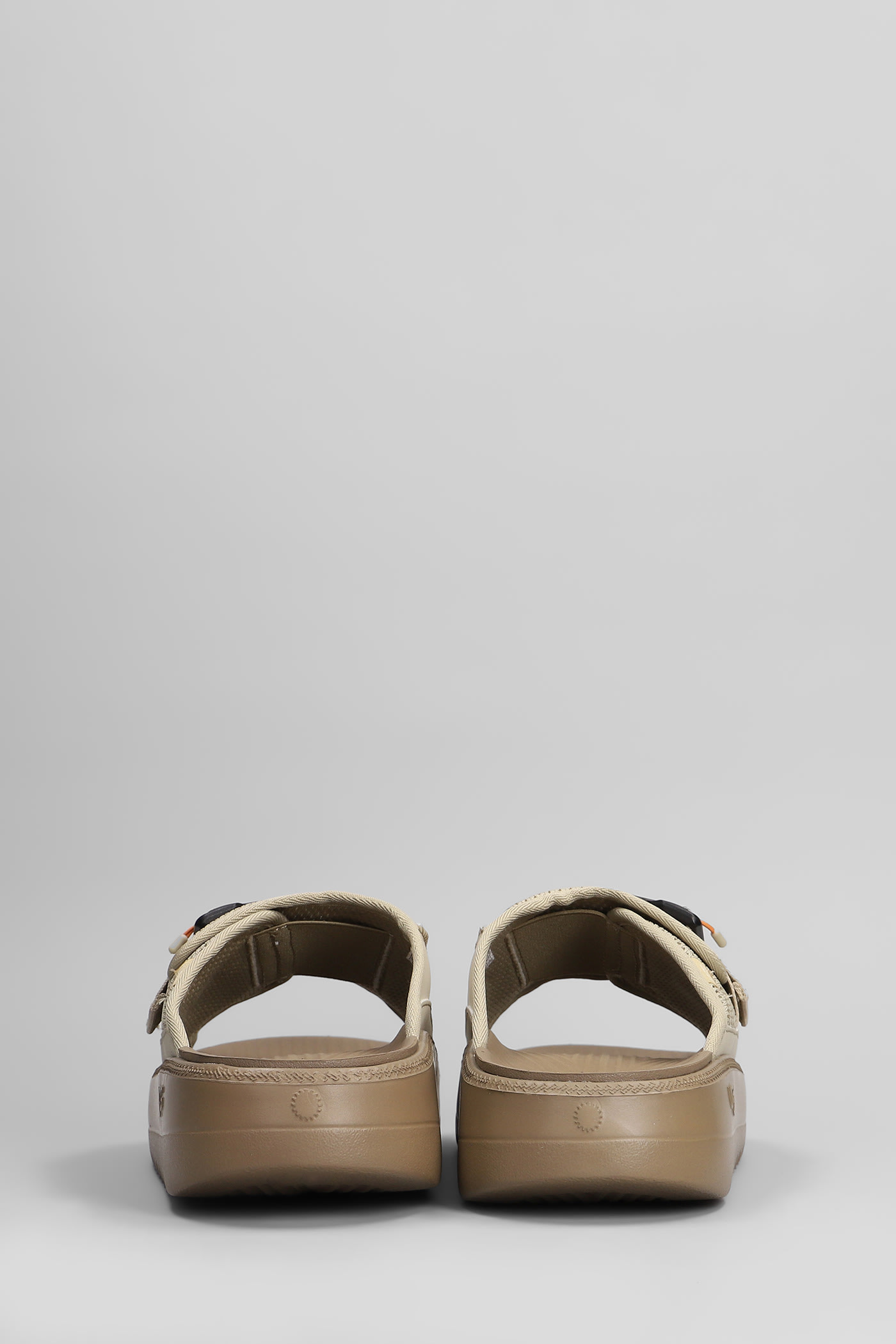 UGG MAXXER SLIDE 2.0 FLATS IN BEIGE FABRIC