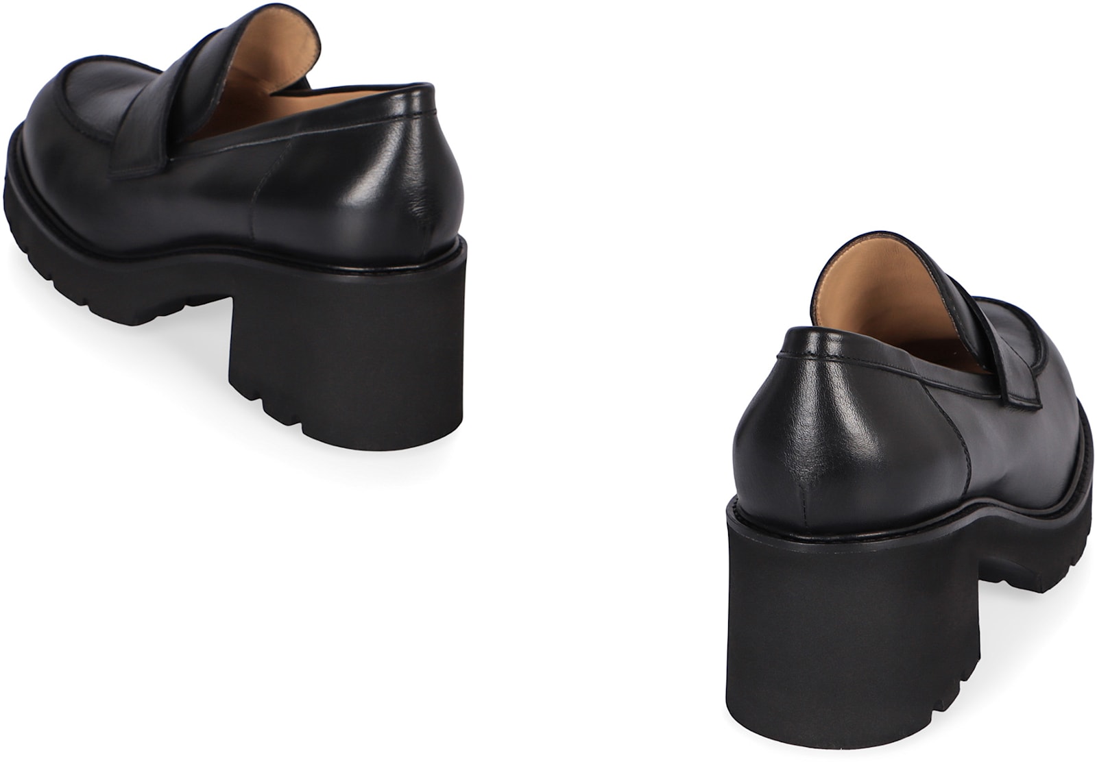 Doucal's Leather Moccasins In Black
