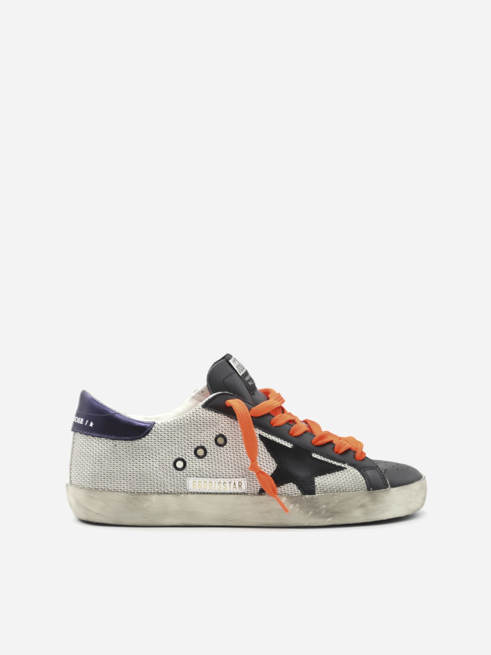 Golden Goose Superstar Sneakers In Leather With Mesh Inserts And Contrasting Heel Tab