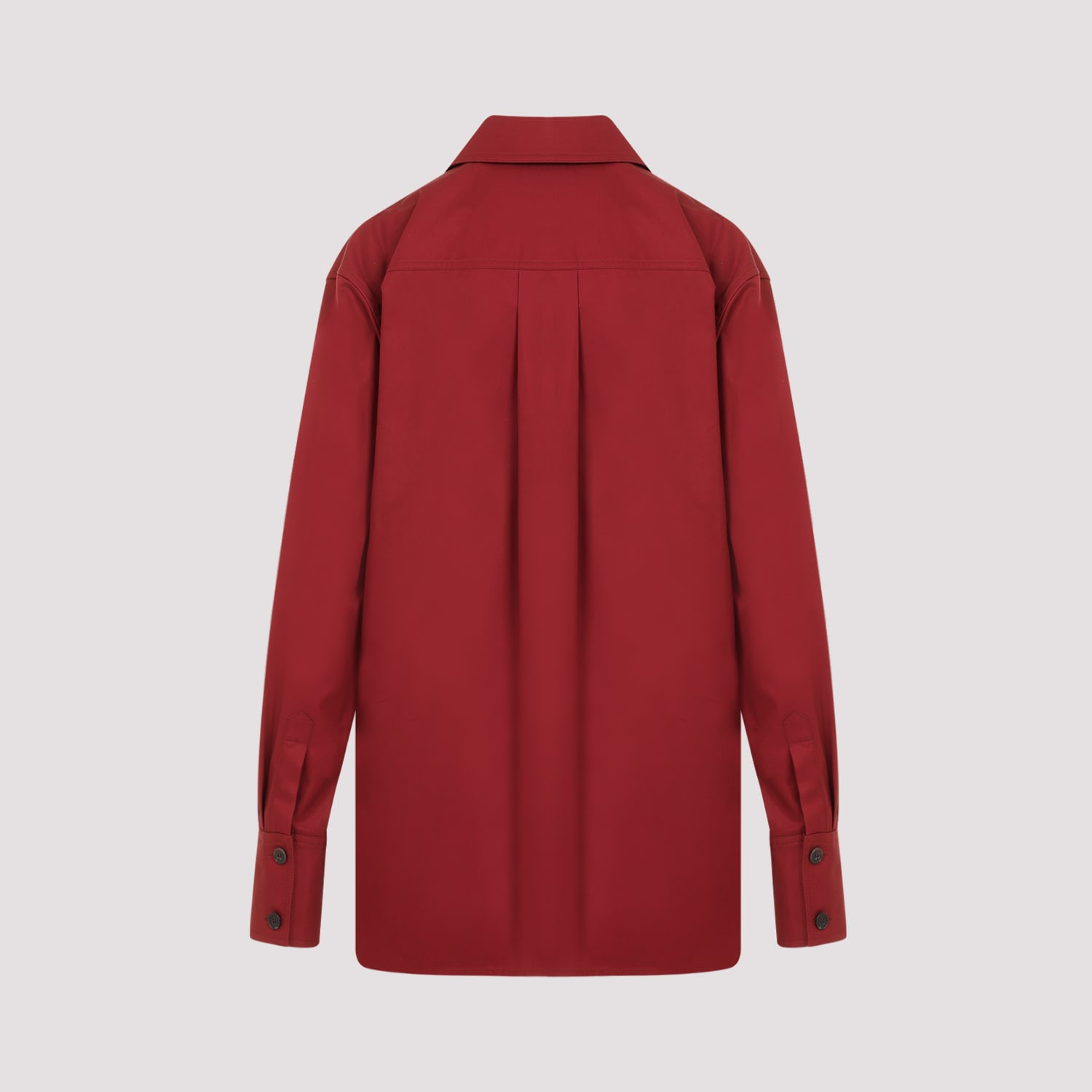 Shop Saint Laurent Cotton Shirt In Rouge Fonce