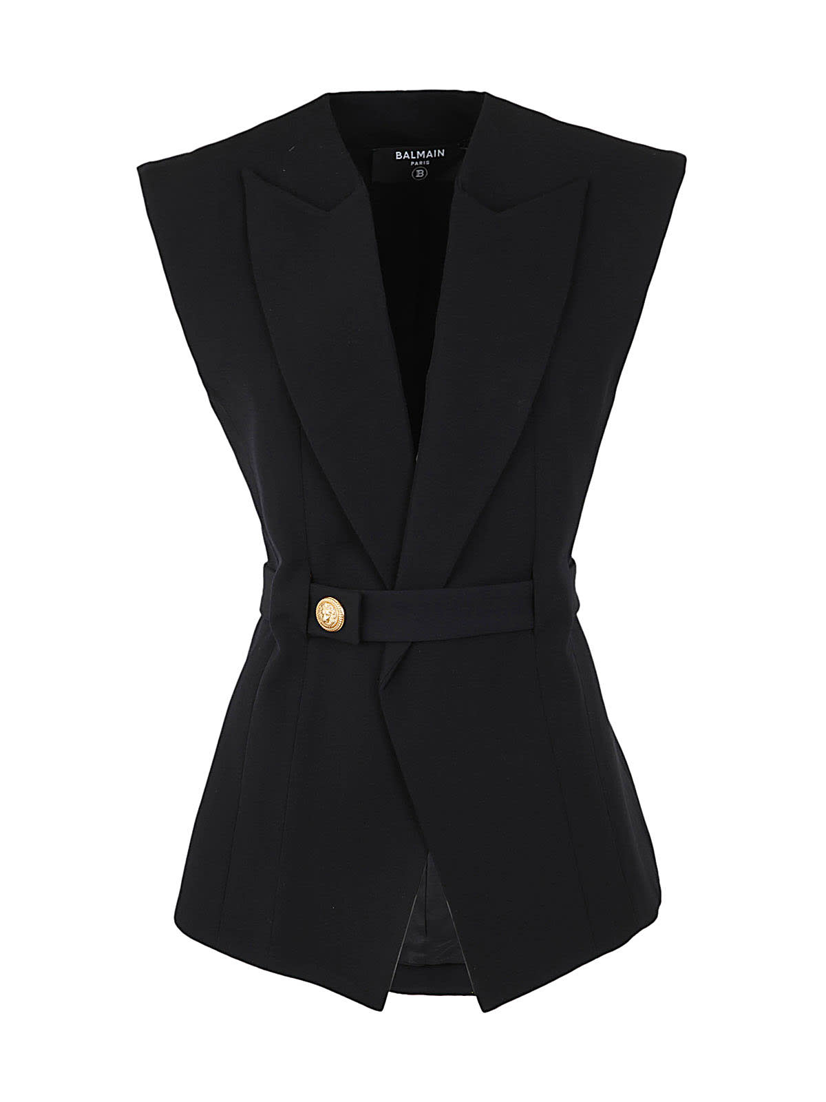 BALMAIN Double-breasted grain de poudre wool blazer