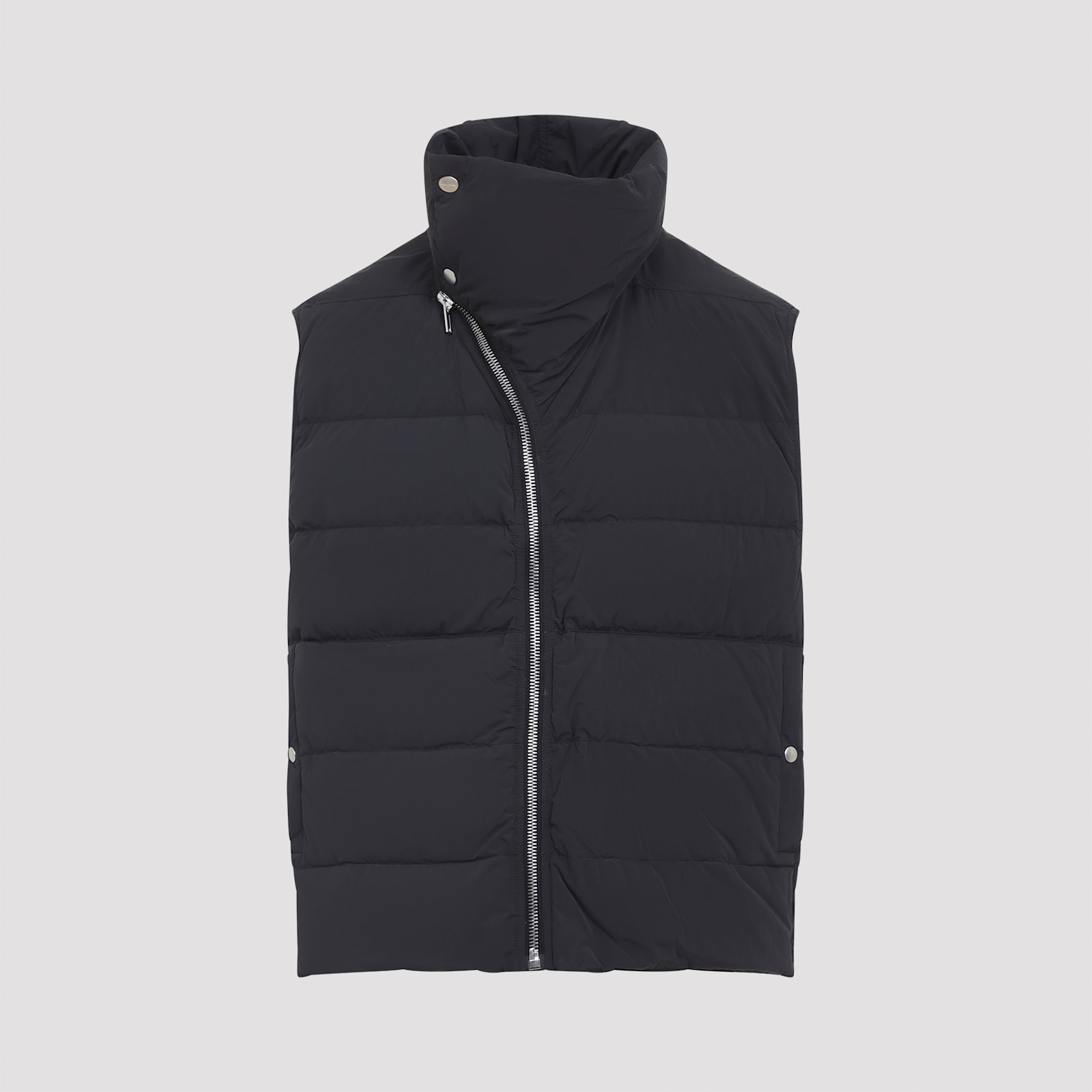 Rick Owens Quilted Asymmetrical Vest In Black