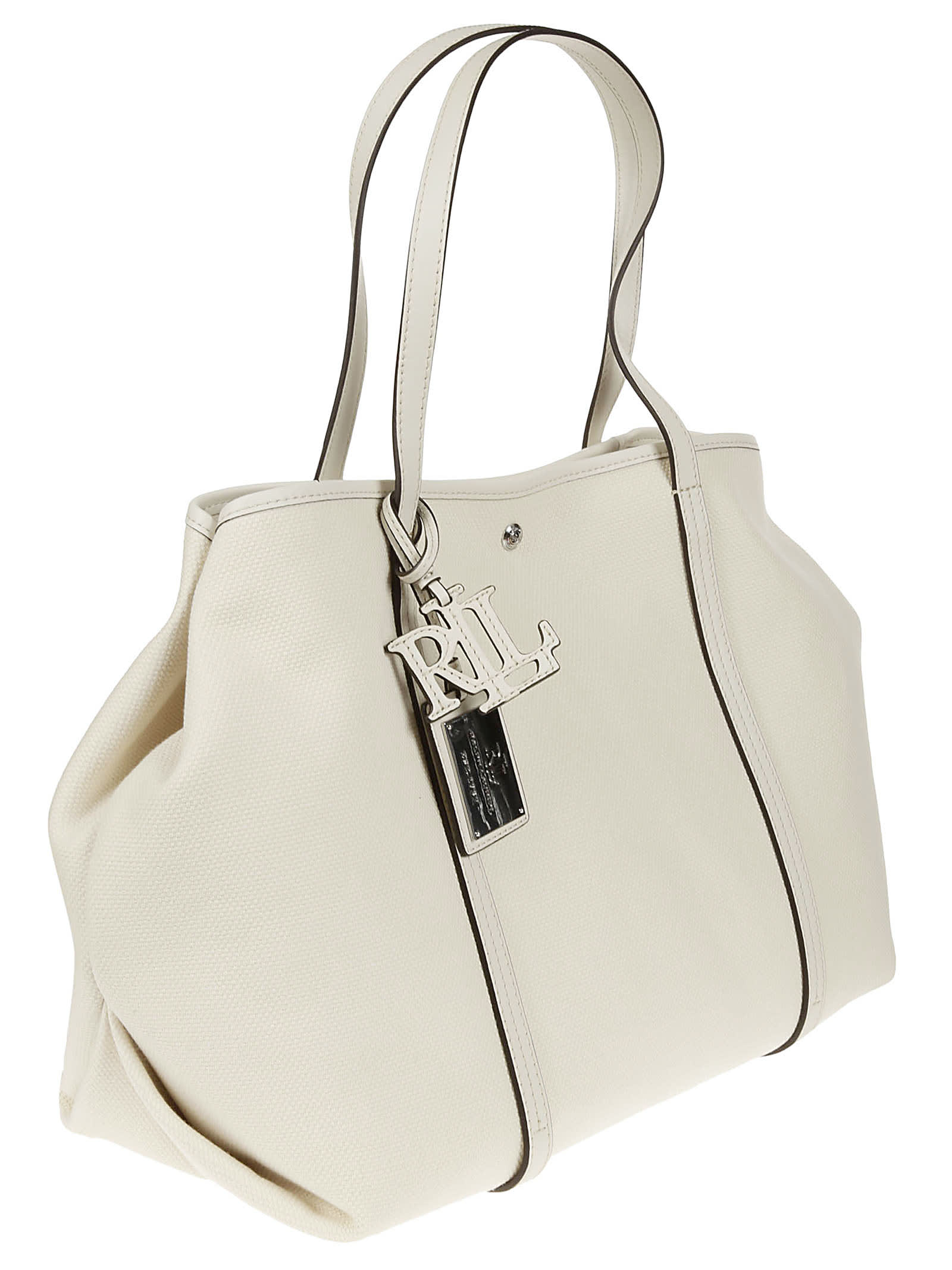 Shop Ralph Lauren Emerie Tote Tote Extra Large In Natural Soft White/soft White