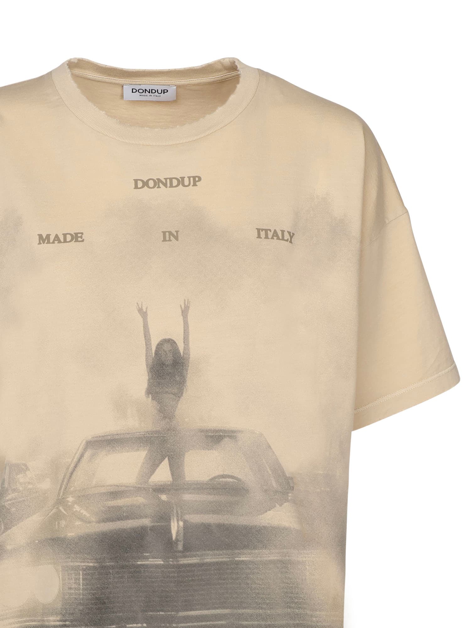 Dondup Printed T-shirt In Brown