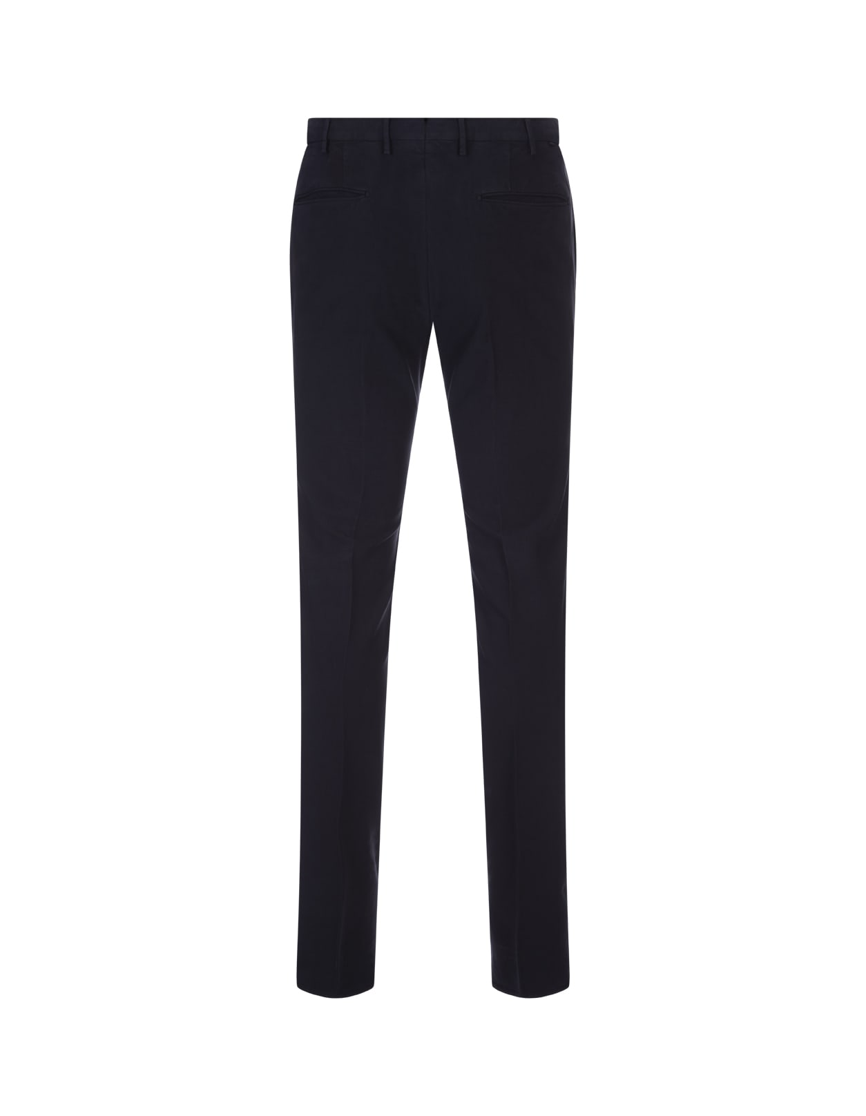 Shop Incotex Slim Fit Trousers In Navy Blue Certified Doeskin