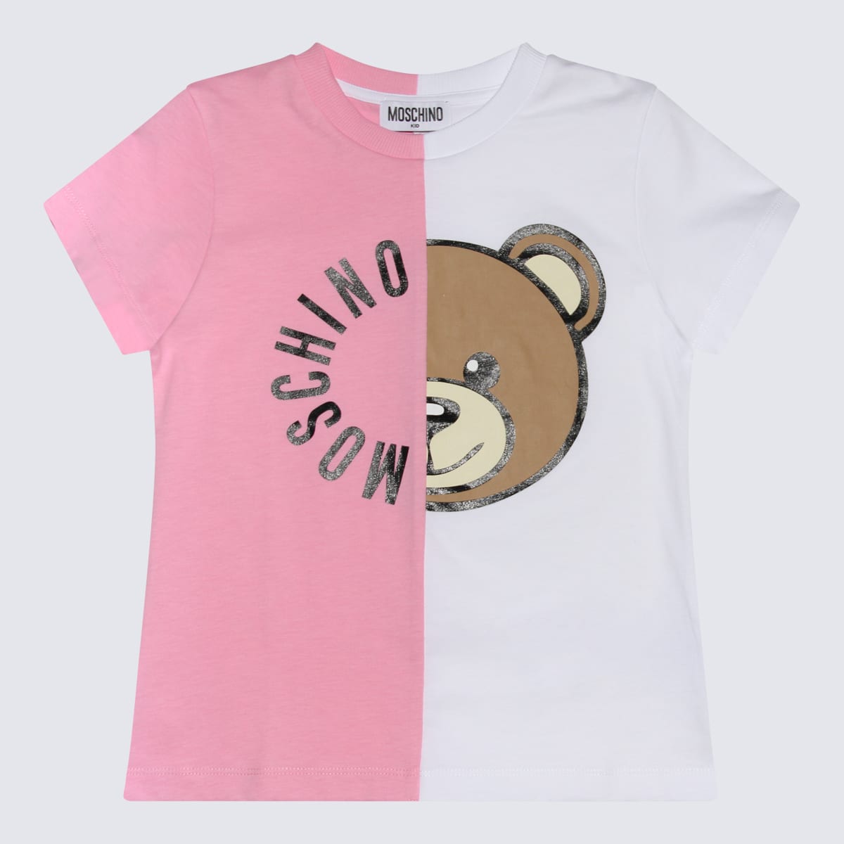 Shop Moschino White And Pink Multicolour Cotton T-shirt In Swet Pink