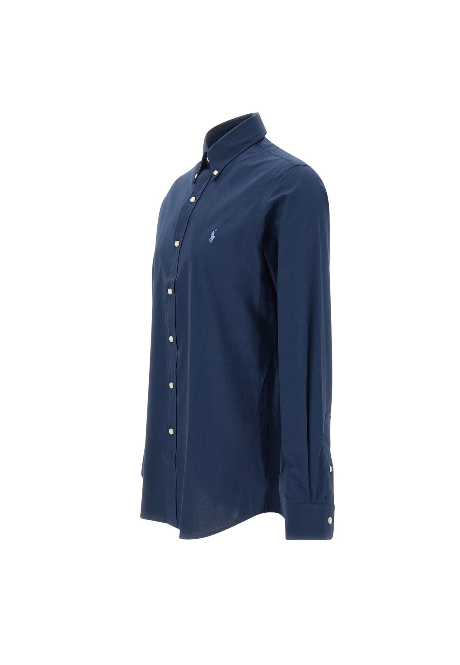 Shop Ralph Lauren Core Replen Stretch Cotton Shirt In Navy