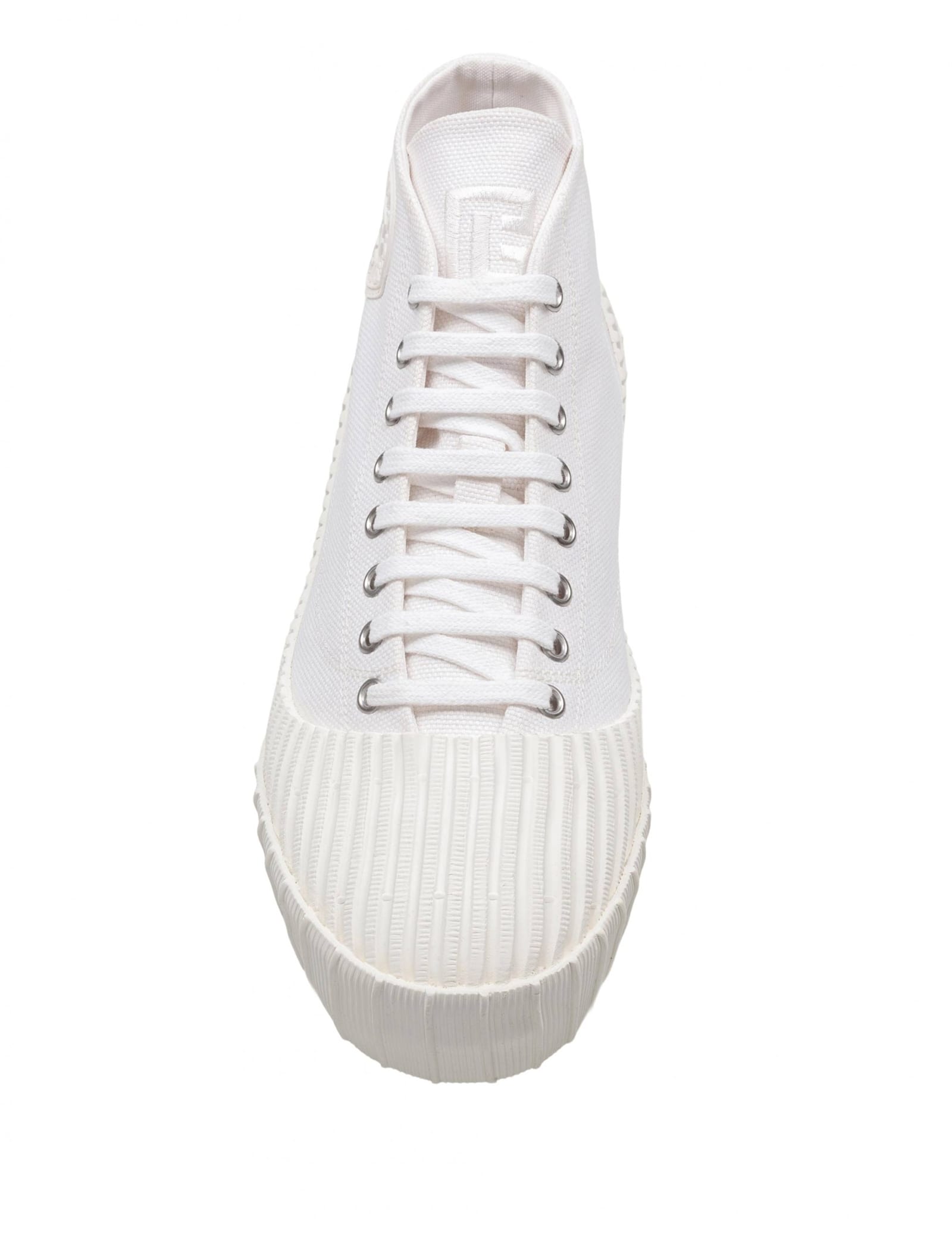 Balmain Riff Low Canvas Sneakers, White In White