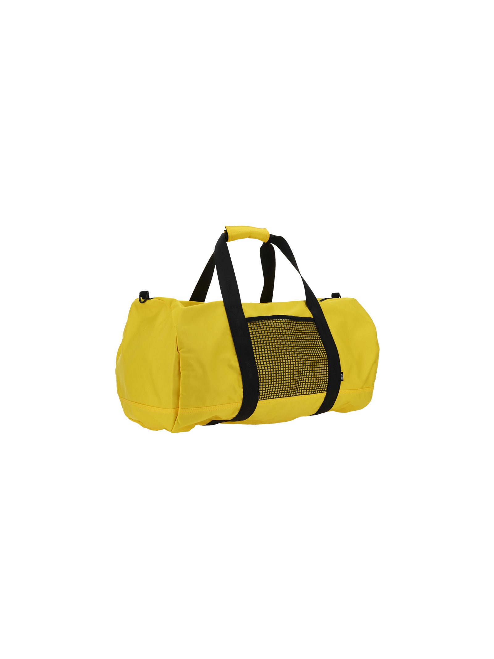 Shop Msgm Sports Duffle Bag  In Yellow