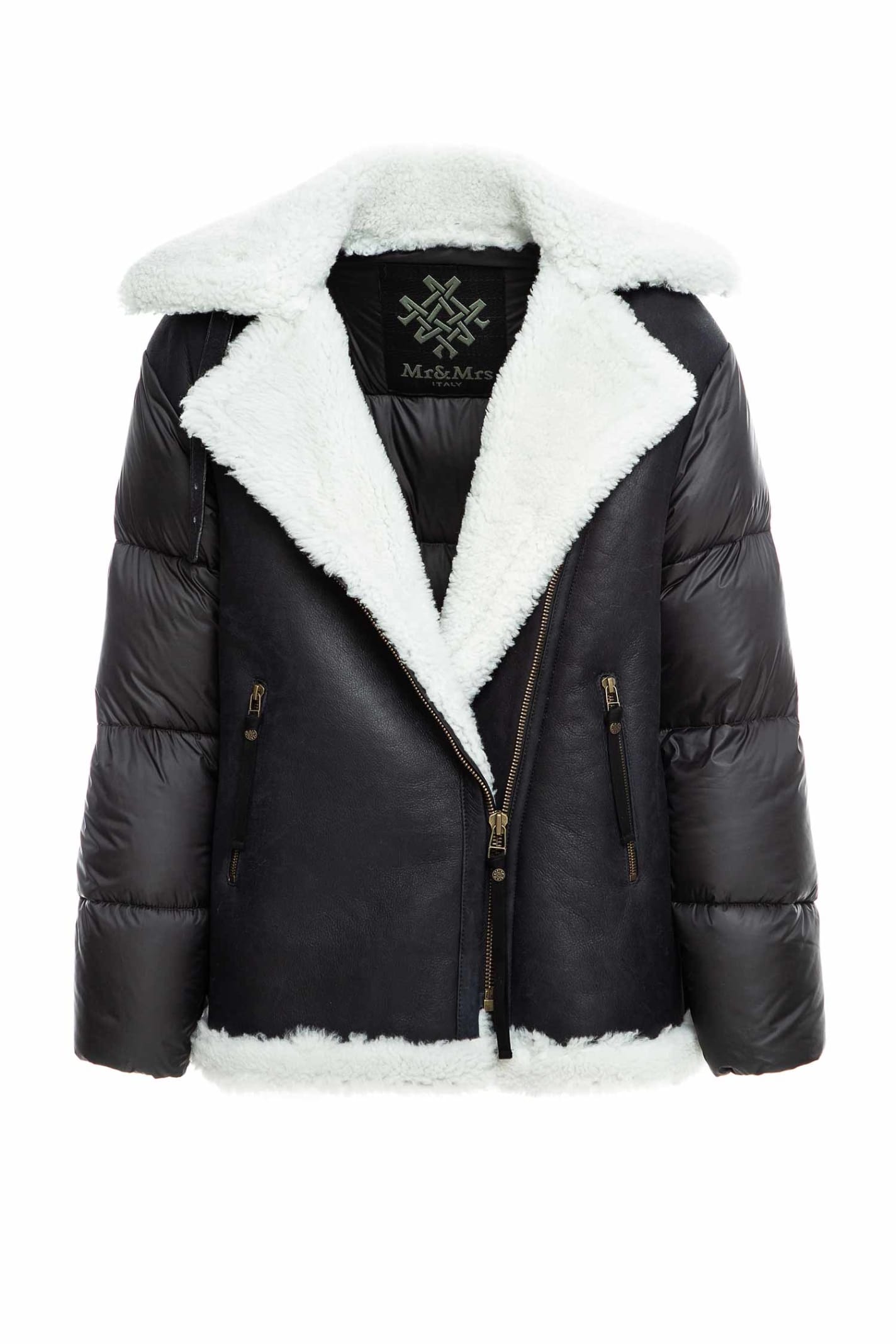Mr & Mrs Italy Shearling Jacket With Padded Details