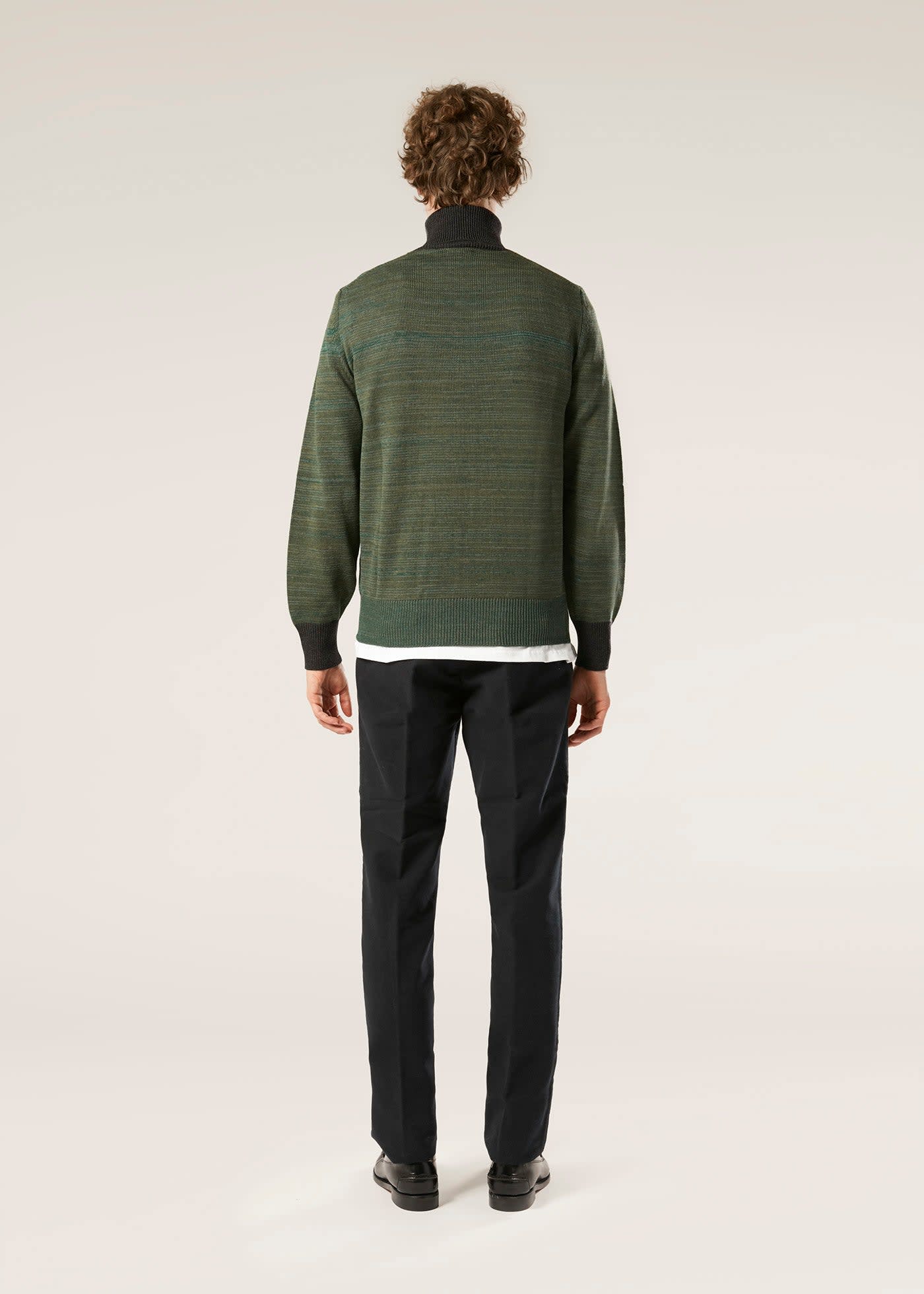 Doppiaa Aamintore Green Wool Turtleneck In Green