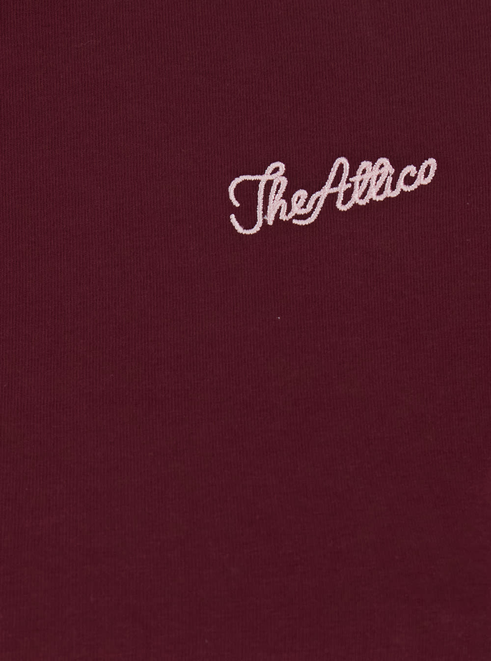 Attico Bordeauc Cotton T-shirt With Embroidered Logo In Burgundy