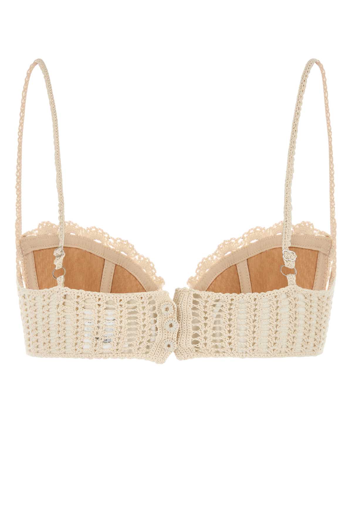 Magda Butrym Crochet Bralette Adjustable Straps In Neutral