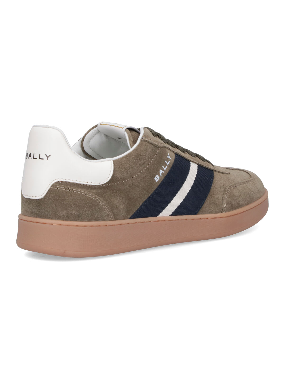Bally Round Toe Suede Sneakers With Rubber Sole In Brown