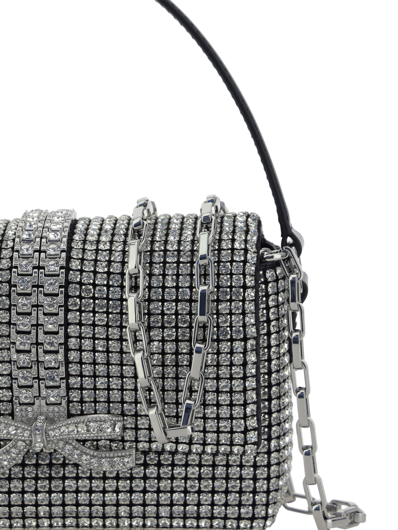 Shop Self-portrait Strass Baguette Handbag In Non Definito