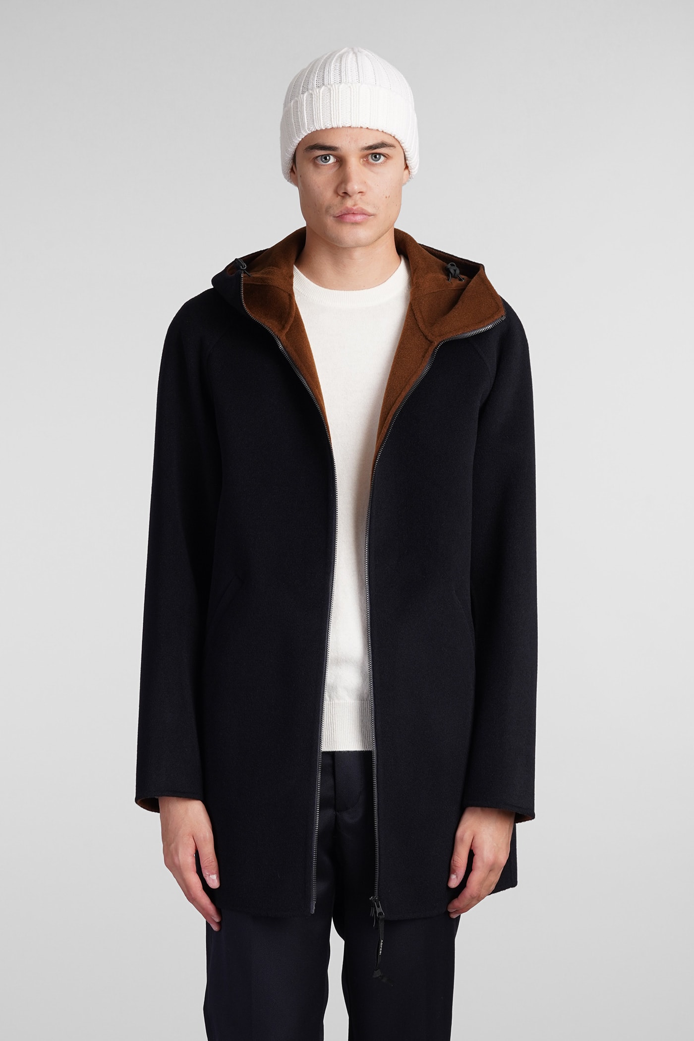 Shop Aspesi Super Doppel Coat In Blue Wool