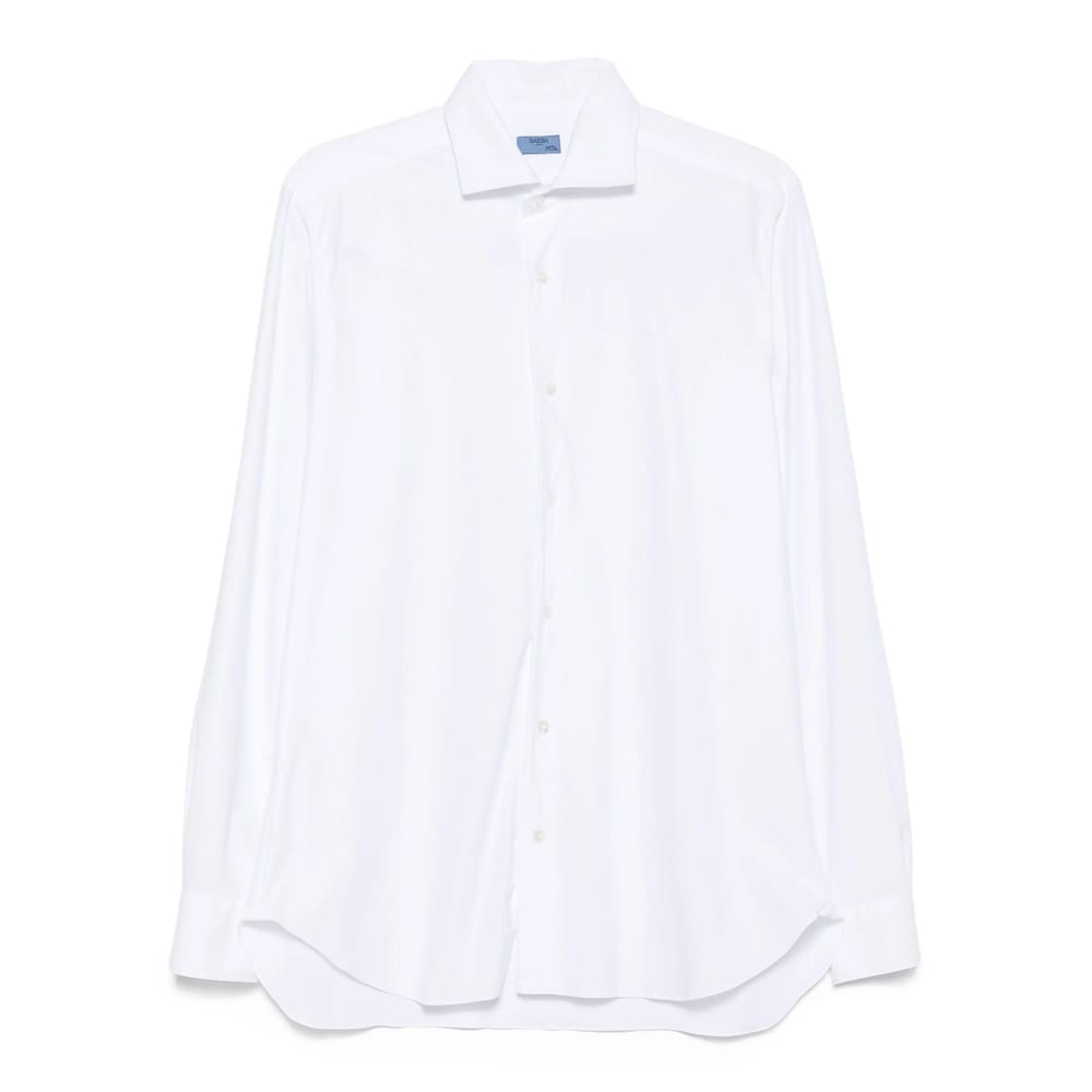 Barba Napoli Barba Long Sleeve Shirt With Semi-rigid Collar And Buttons In White