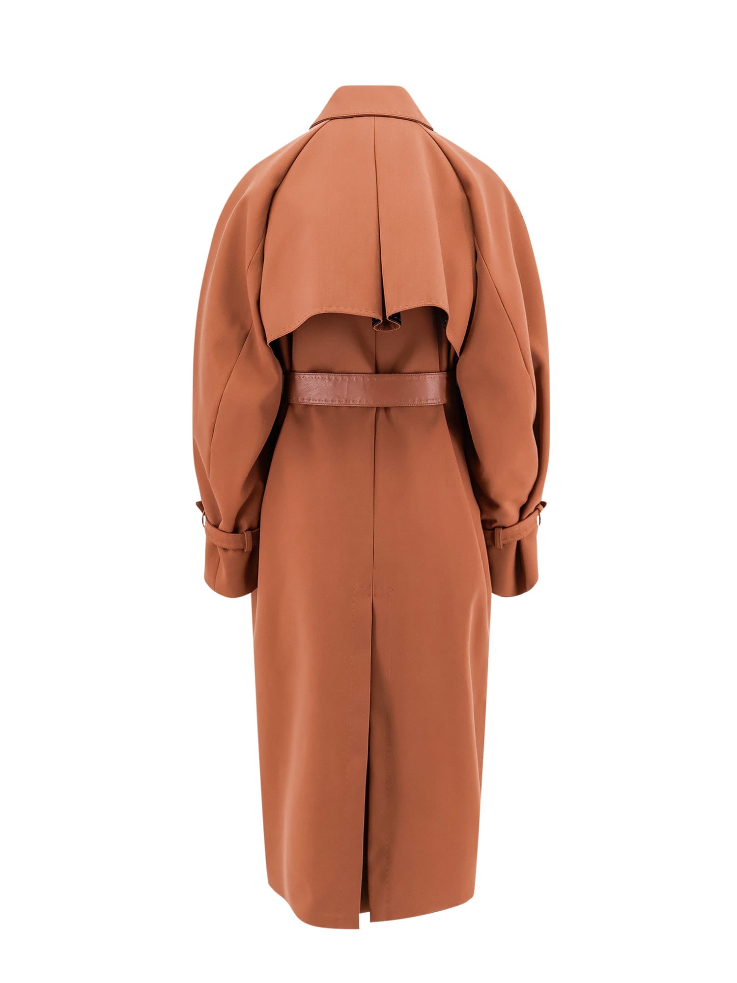Max Mara Cosimo Oversize Wool Blend Coat With Water Repellent Effect In Brown