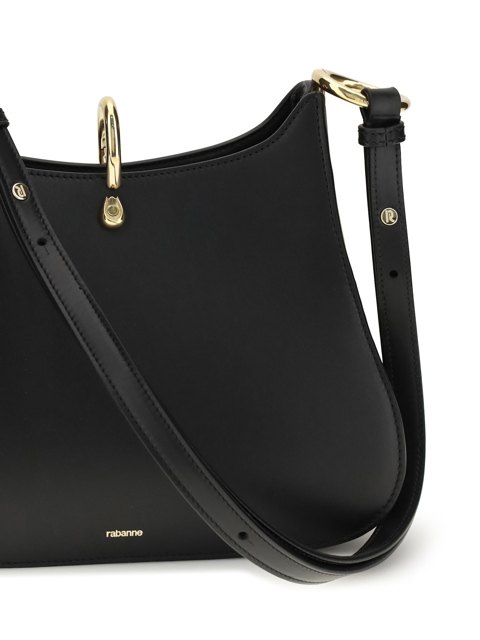 Rabanne Black Calf Leather Bos Taurus Handbag In Black