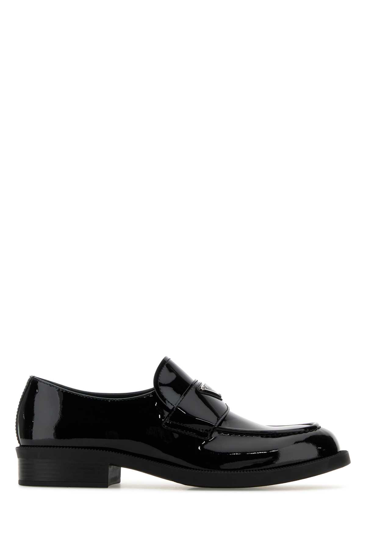 Shop Prada Black Leather Loafers In Nero