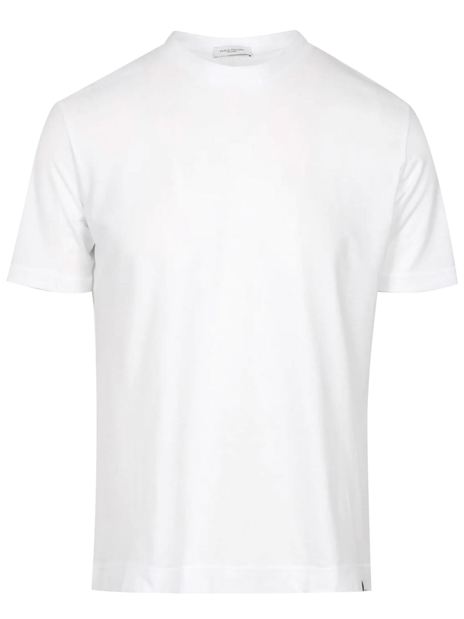 Shop Paolo Pecora White Cotton T-shirt