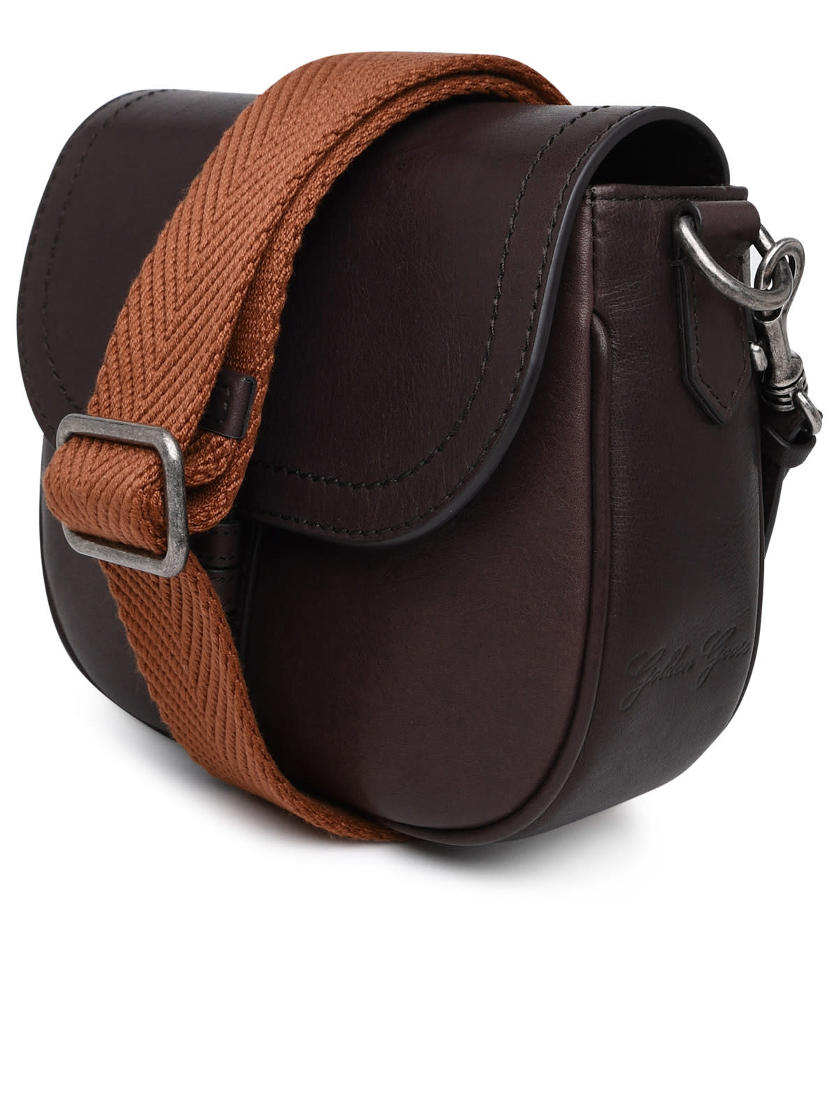 Shop Golden Goose Brown Leather Bag In Dark Brown