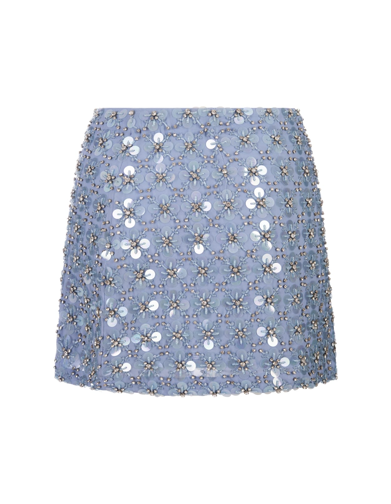 Shop P.a.r.o.s.h Light Blue Full Sequins Ginny Mini Skirt