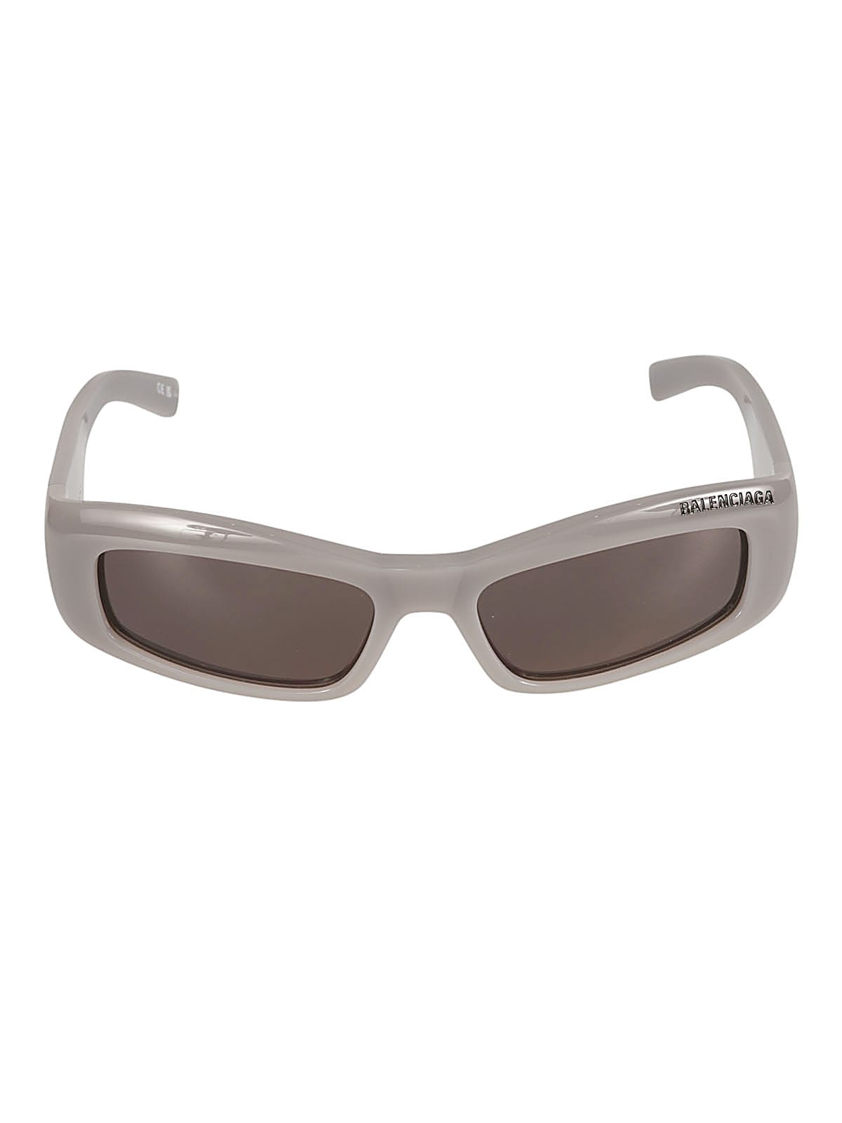 Balenciaga Rectangular Frame Logo Sunglasses In Grey