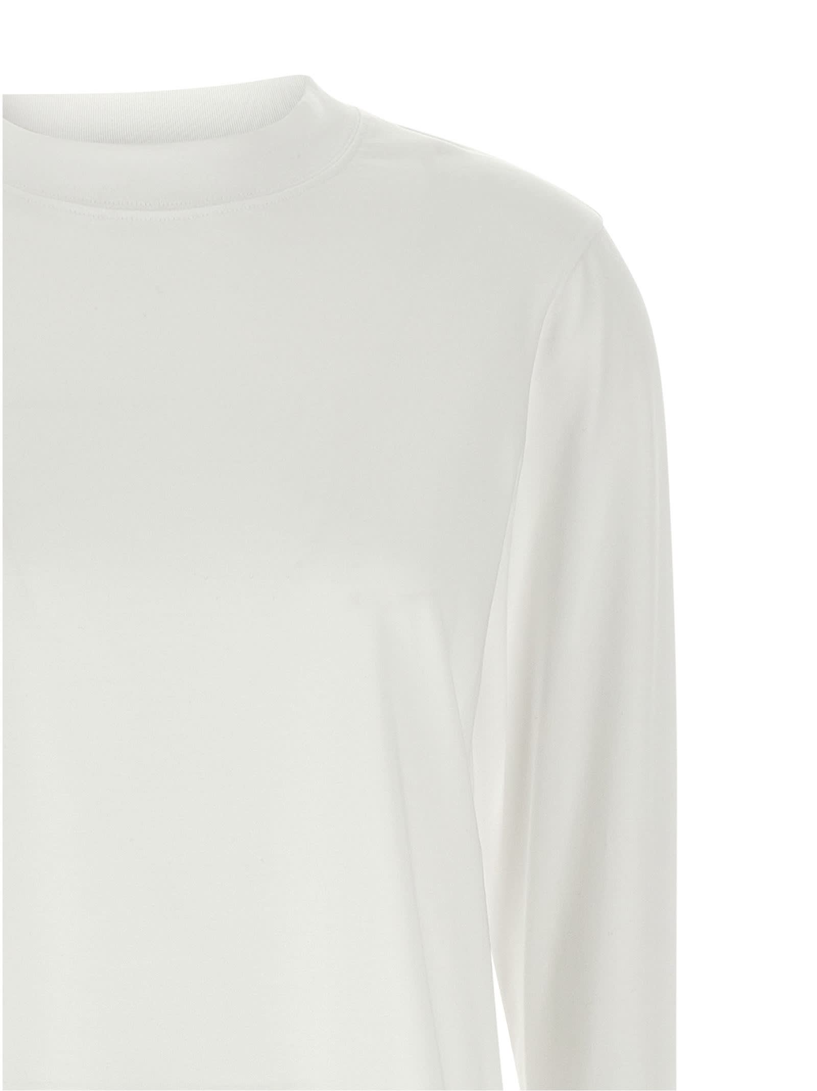 Sleeper Crew Neck Ruffled T-shirt With Flared Cuffs In White