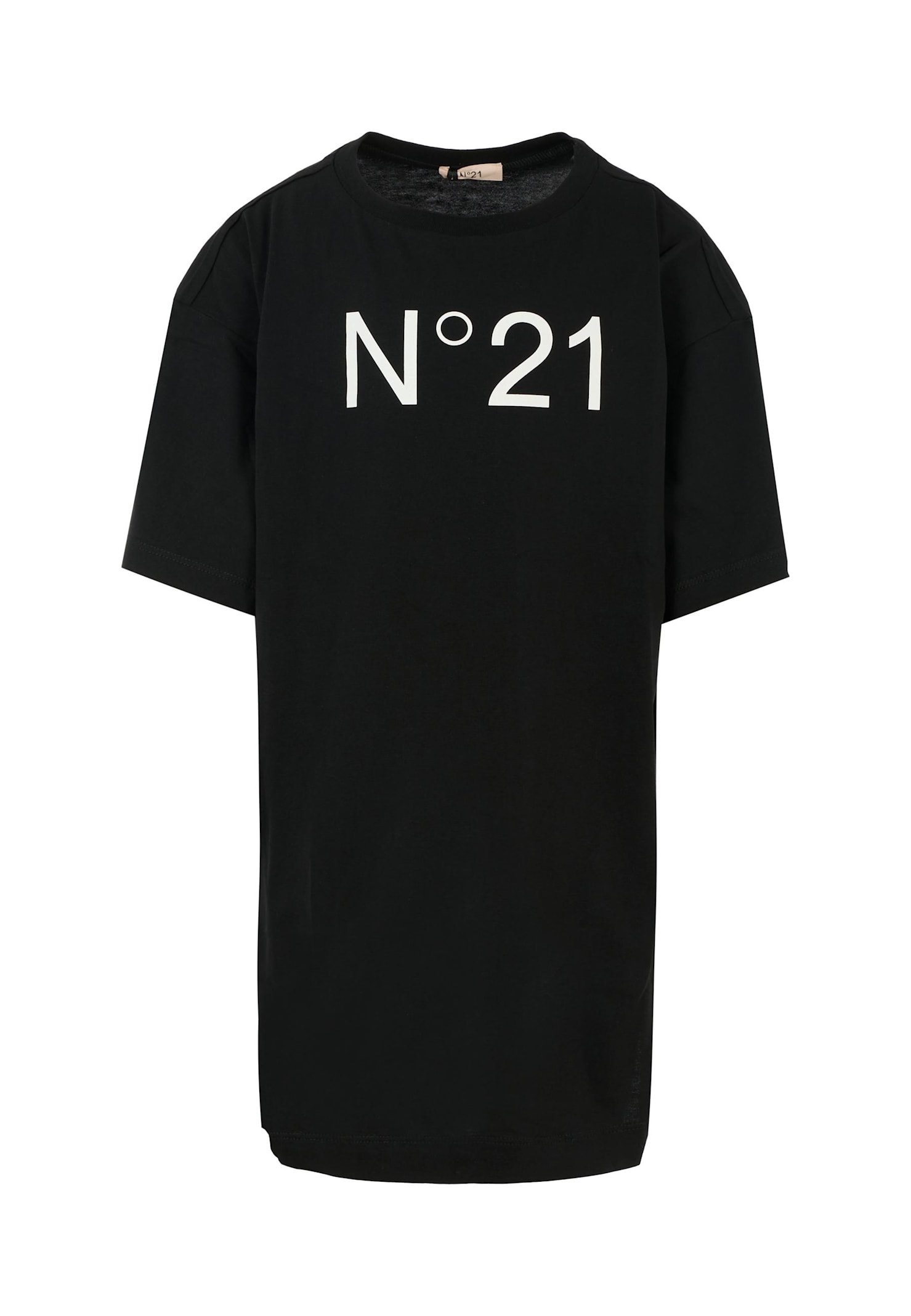 N°21 Kids' Black Dress For Girl With Logo