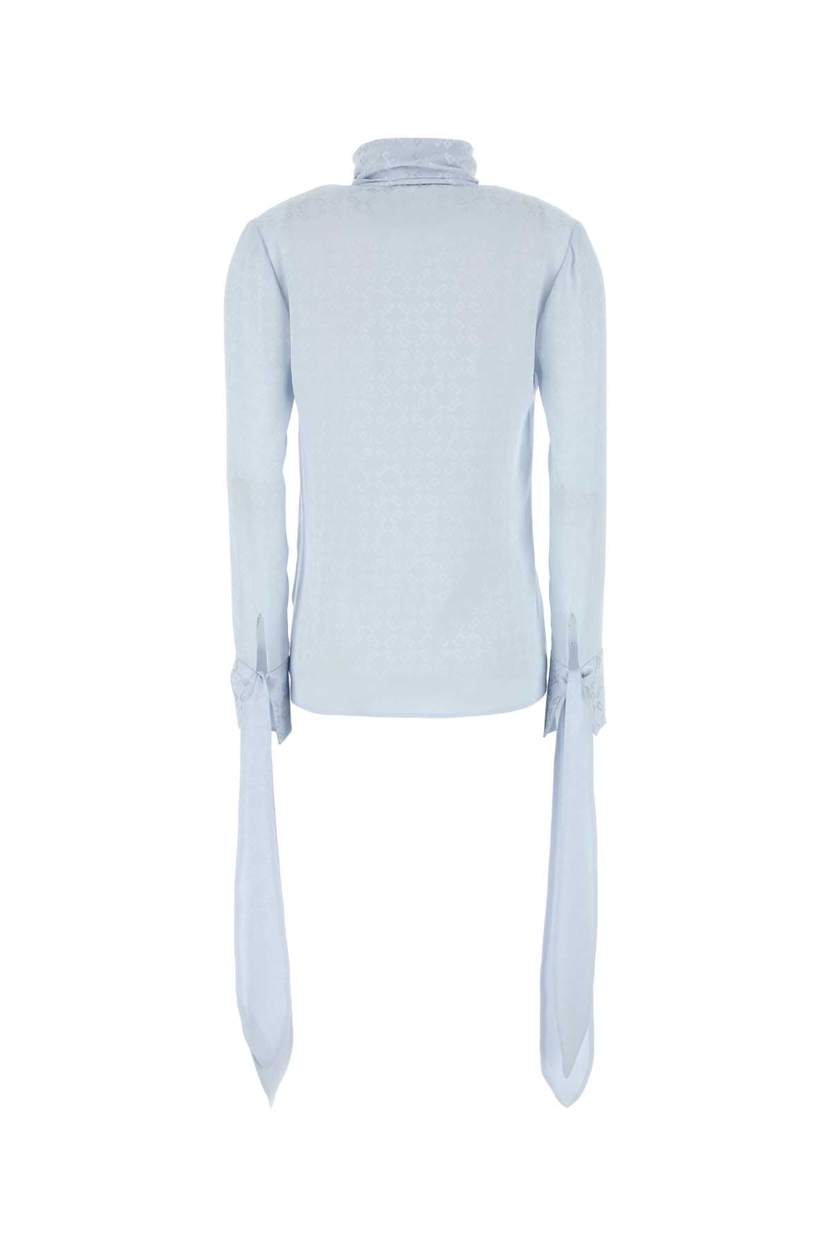 Givenchy Silk Blouse With Bow Detail And High Neck In Paleblue