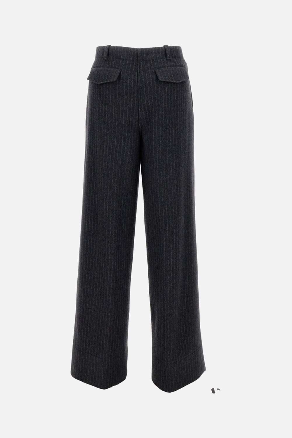 Durazzi Milano Pinstriped Wide-leg Trousers With Tailored Fit In Gray