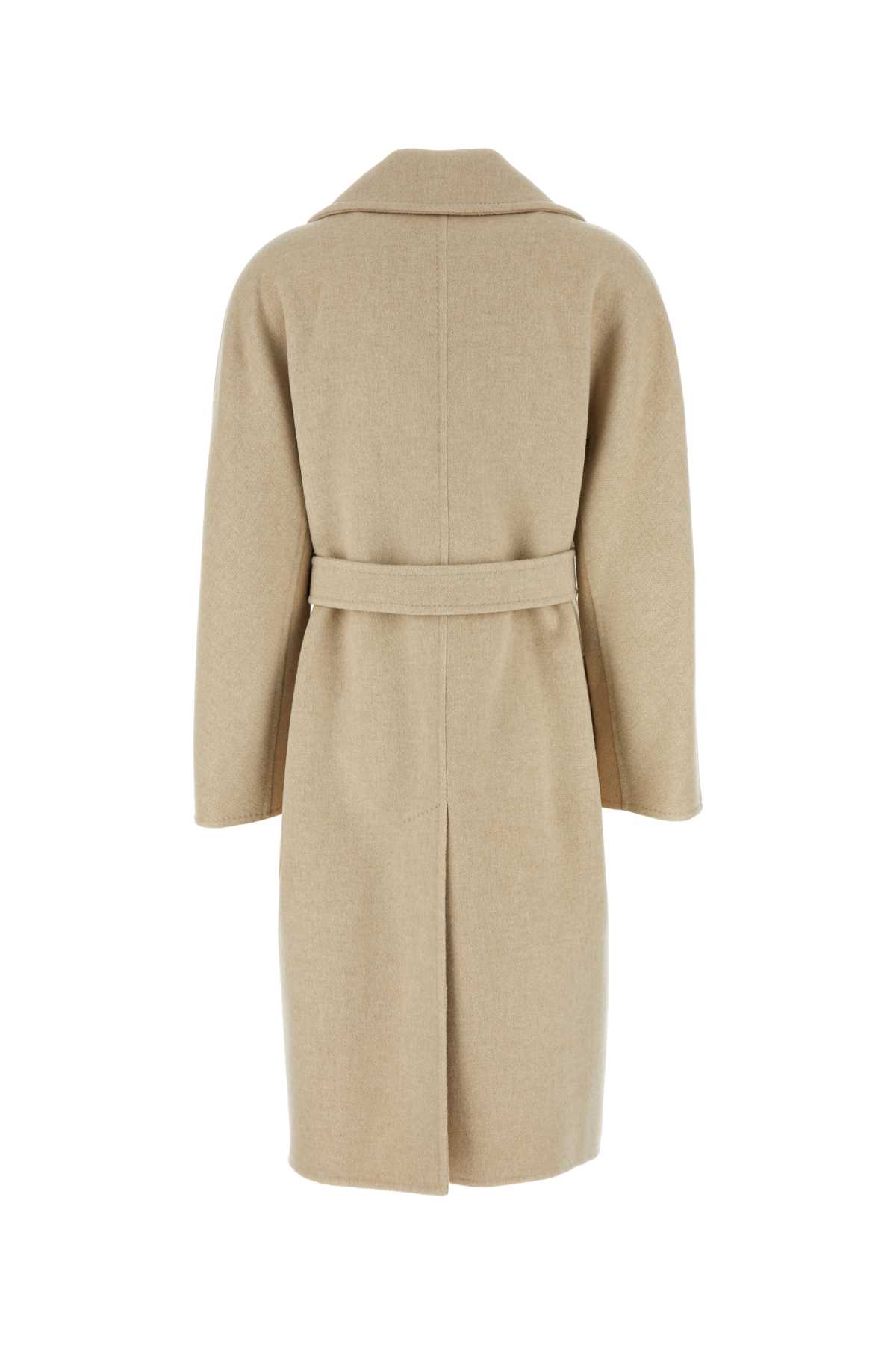 Shop Max Mara Sand Wool Agosto Coat In Beige