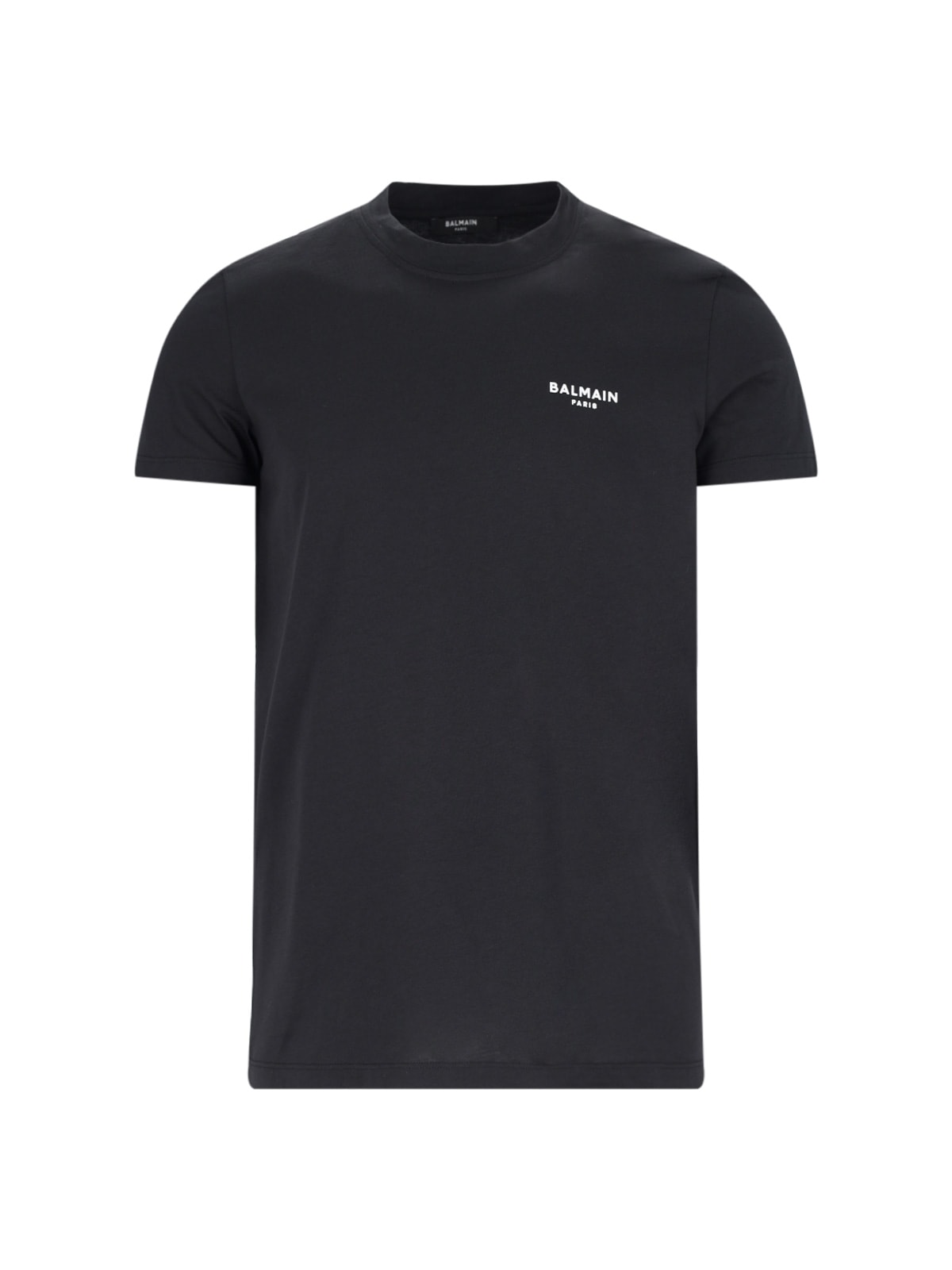 Shop Balmain Flocked T-shirt In Black