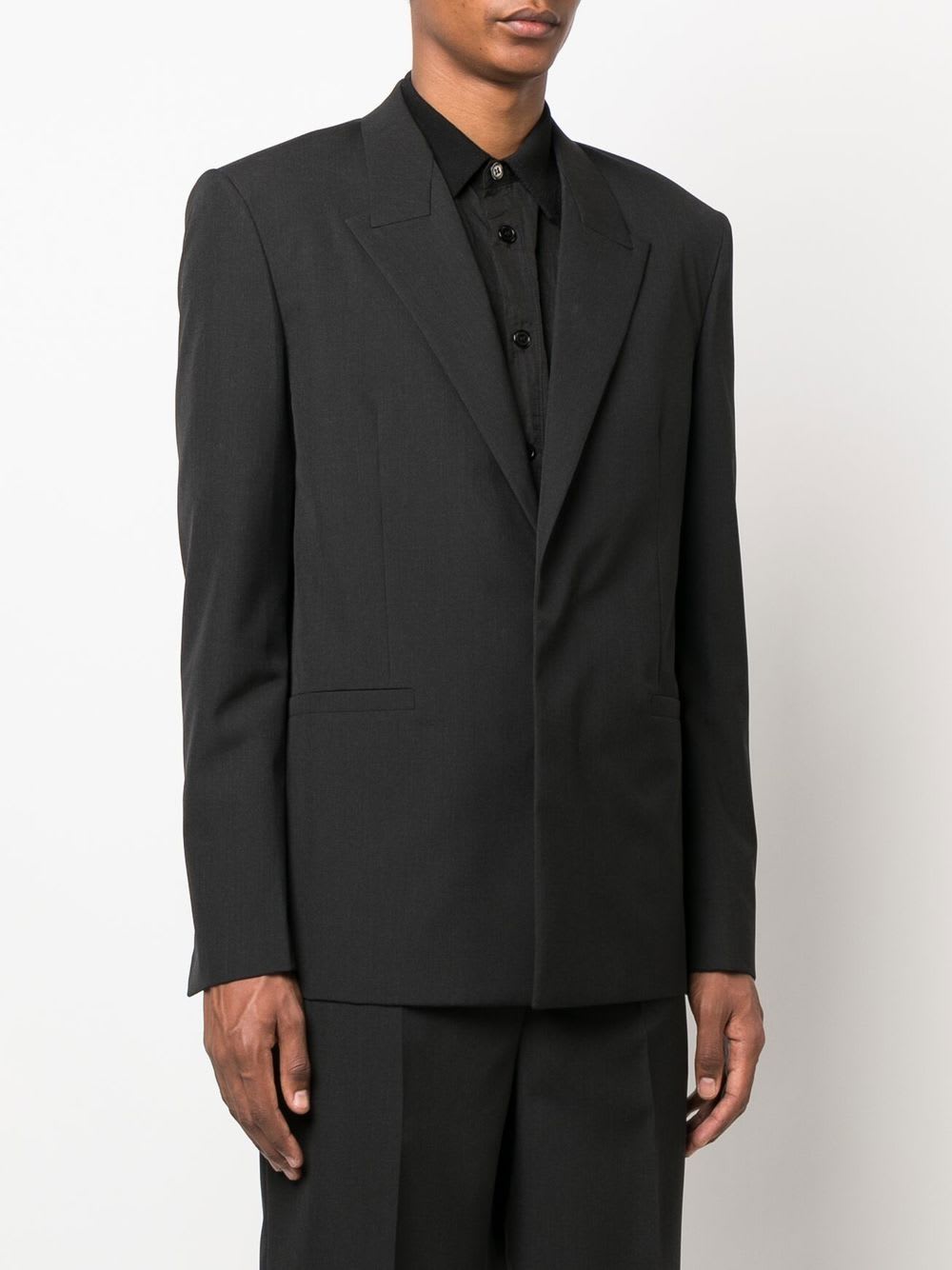 Givenchy Single-breasted Wool Jacket In Gray