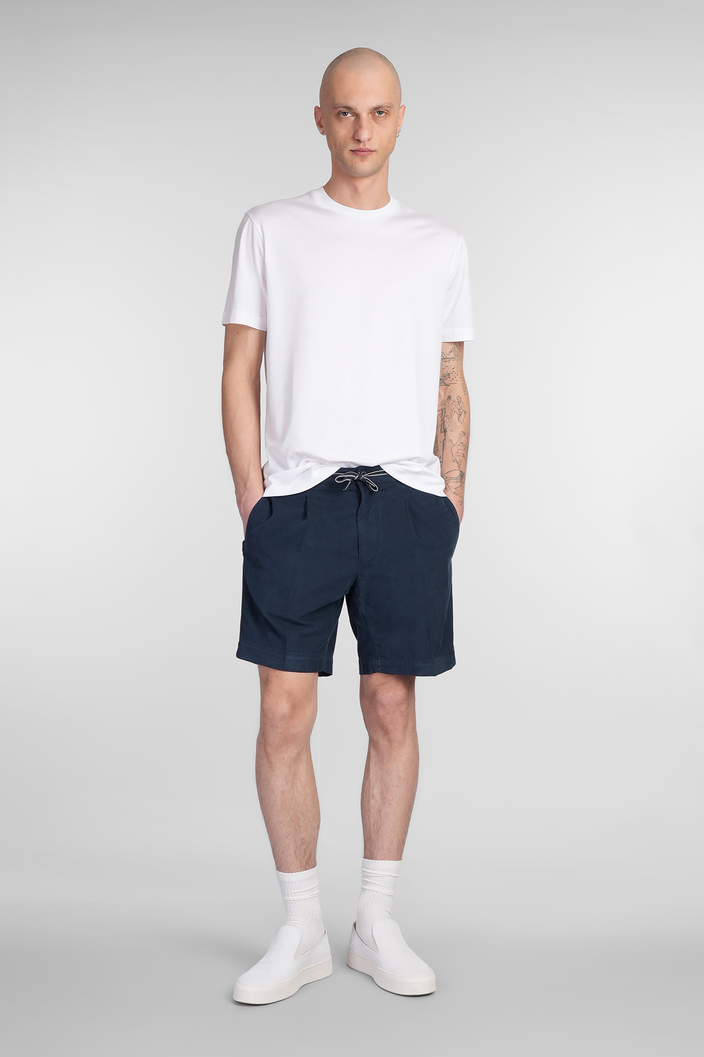 Santaniello Ancora Evo Shorts In Blue Cotton In Blue
